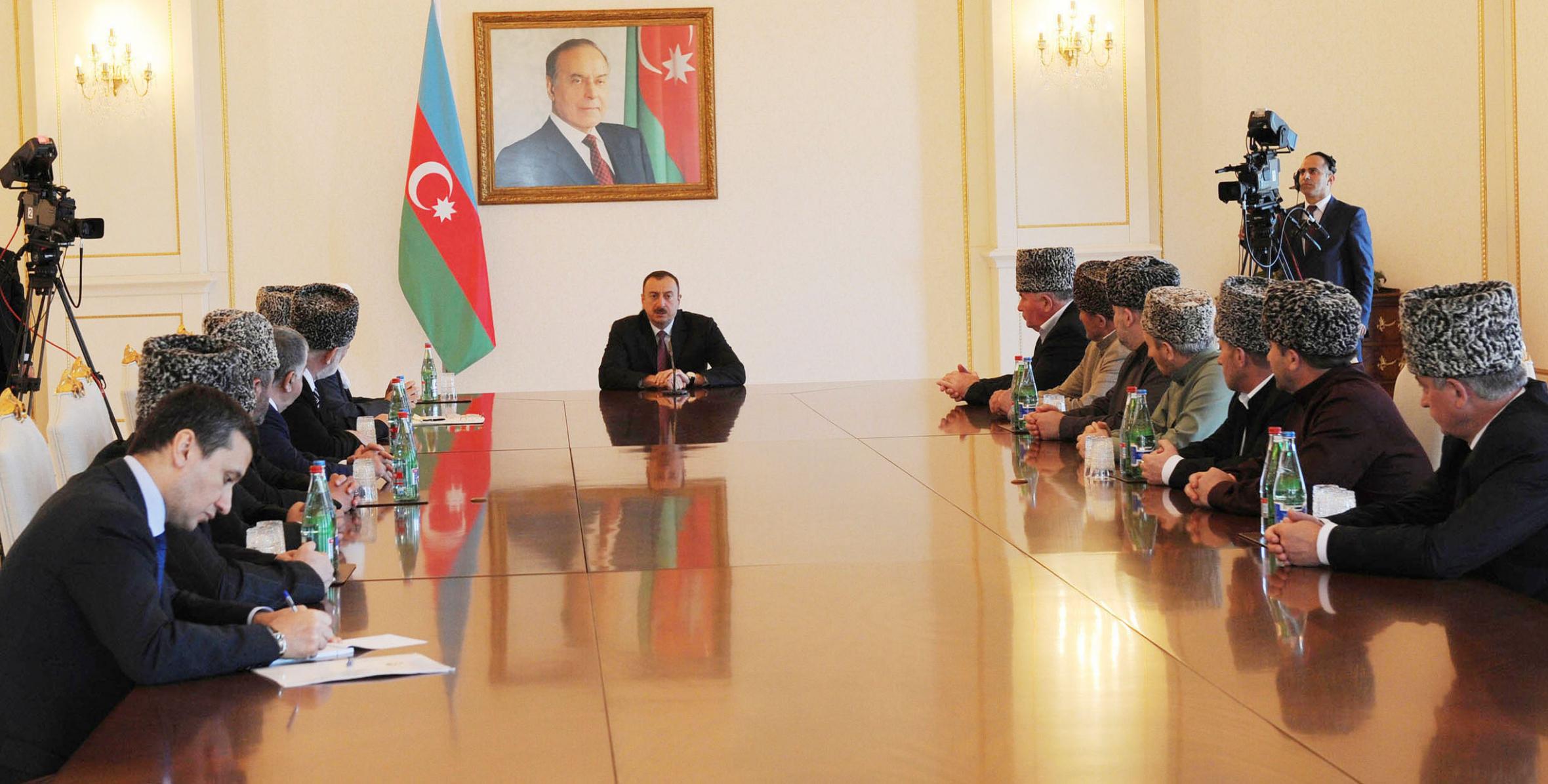 Ilham Aliyev gave audience to participants of reporting conference of the Supreme Religious Council of Caucasian Peoples held in Baku