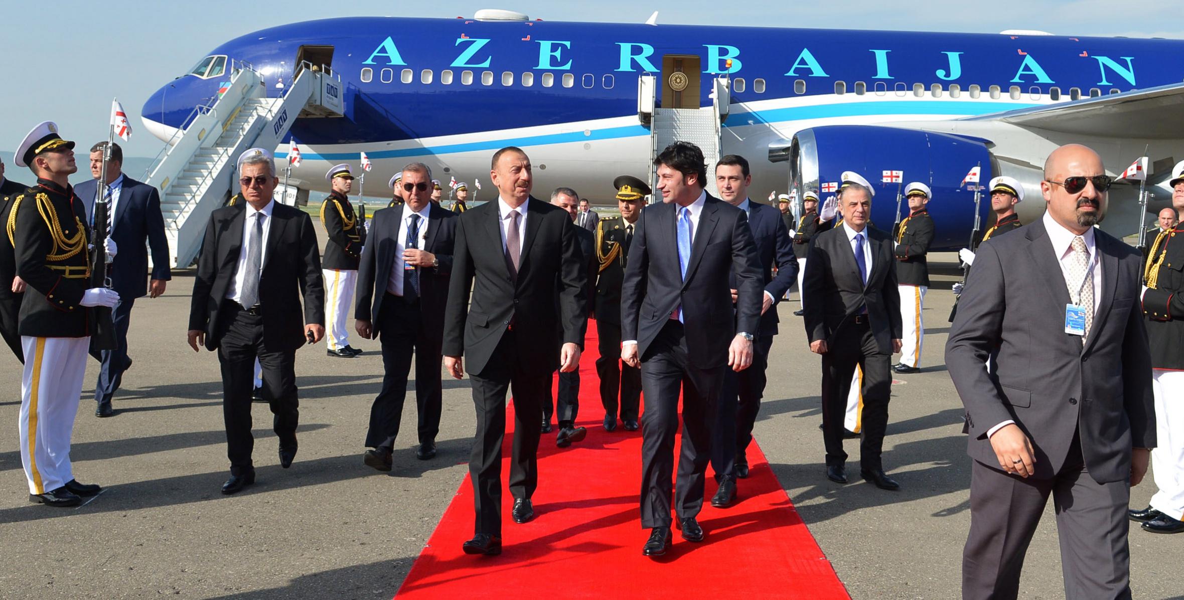 Ilham Aliyev arrived in Georgia on a working visit
