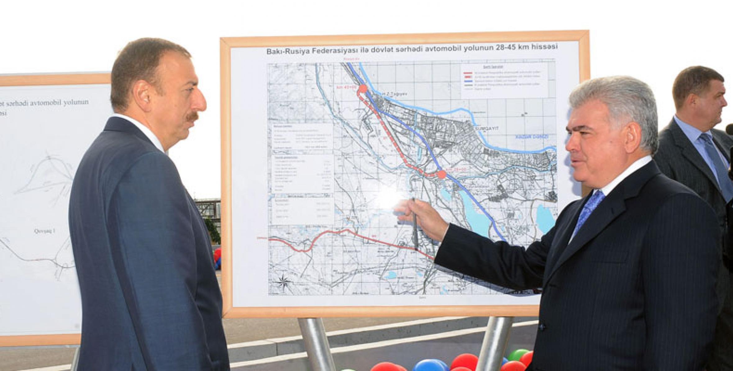 Ilham Aliyev attended the opening of Baku-Russian Federation state border highway