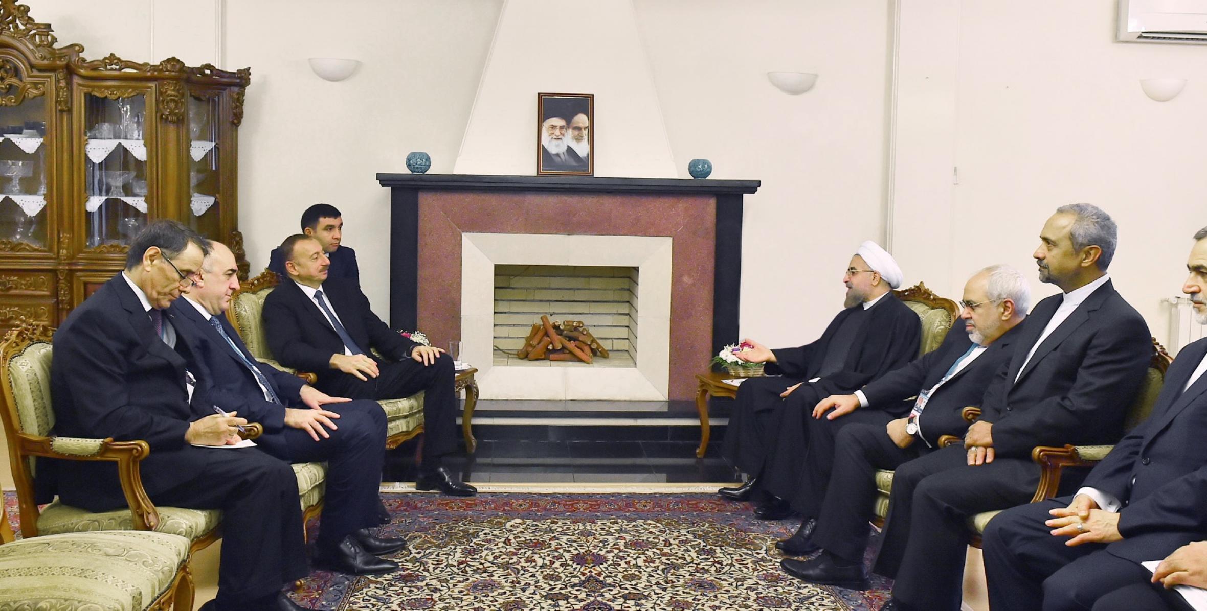 Cостоялась встреча Ильхама Алиева и Президента Ирана Хасана Рухани