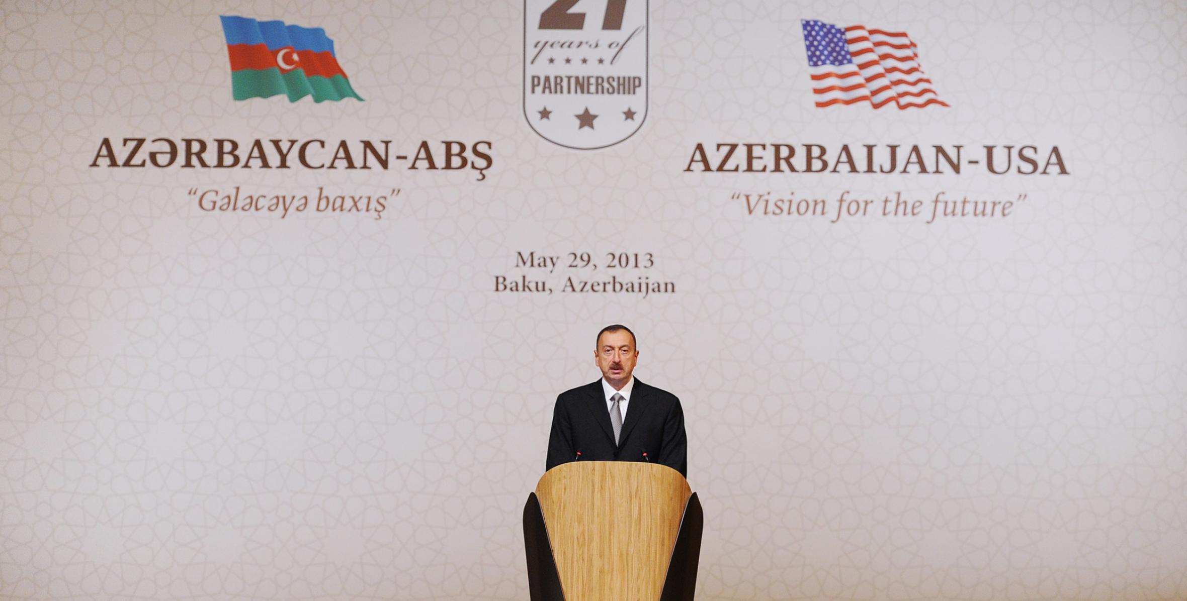 Speech by President Ilham Aliyev at the opening of the Azerbaijan-USA forum “Vision for the Future” in Baku