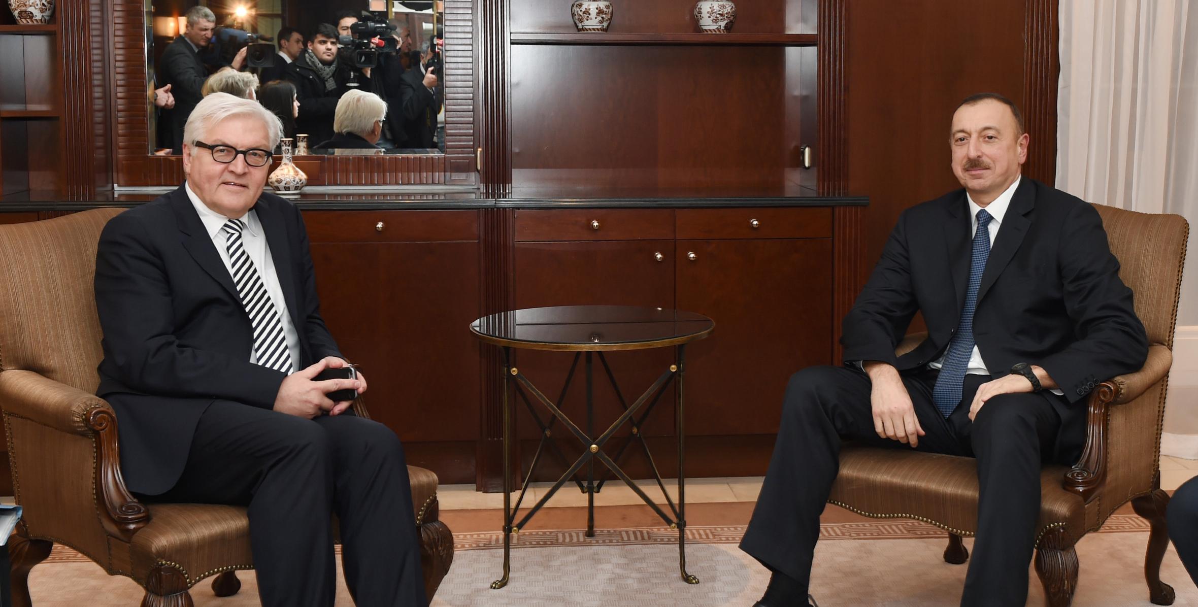 В Берлине состоялась встреча Ильхама Алиева с федеральным министром иностранных дел Федеративной Республики Германия Франком-Вальтером Штайнмайером