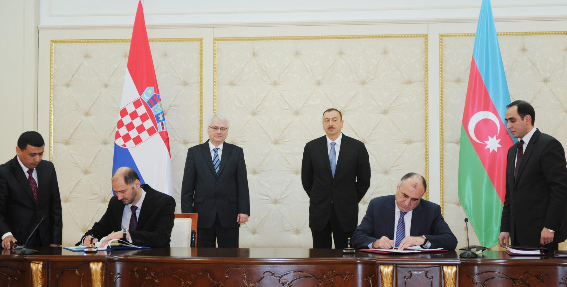 Состоялась церемония подписания азербайджано-хорватских документов