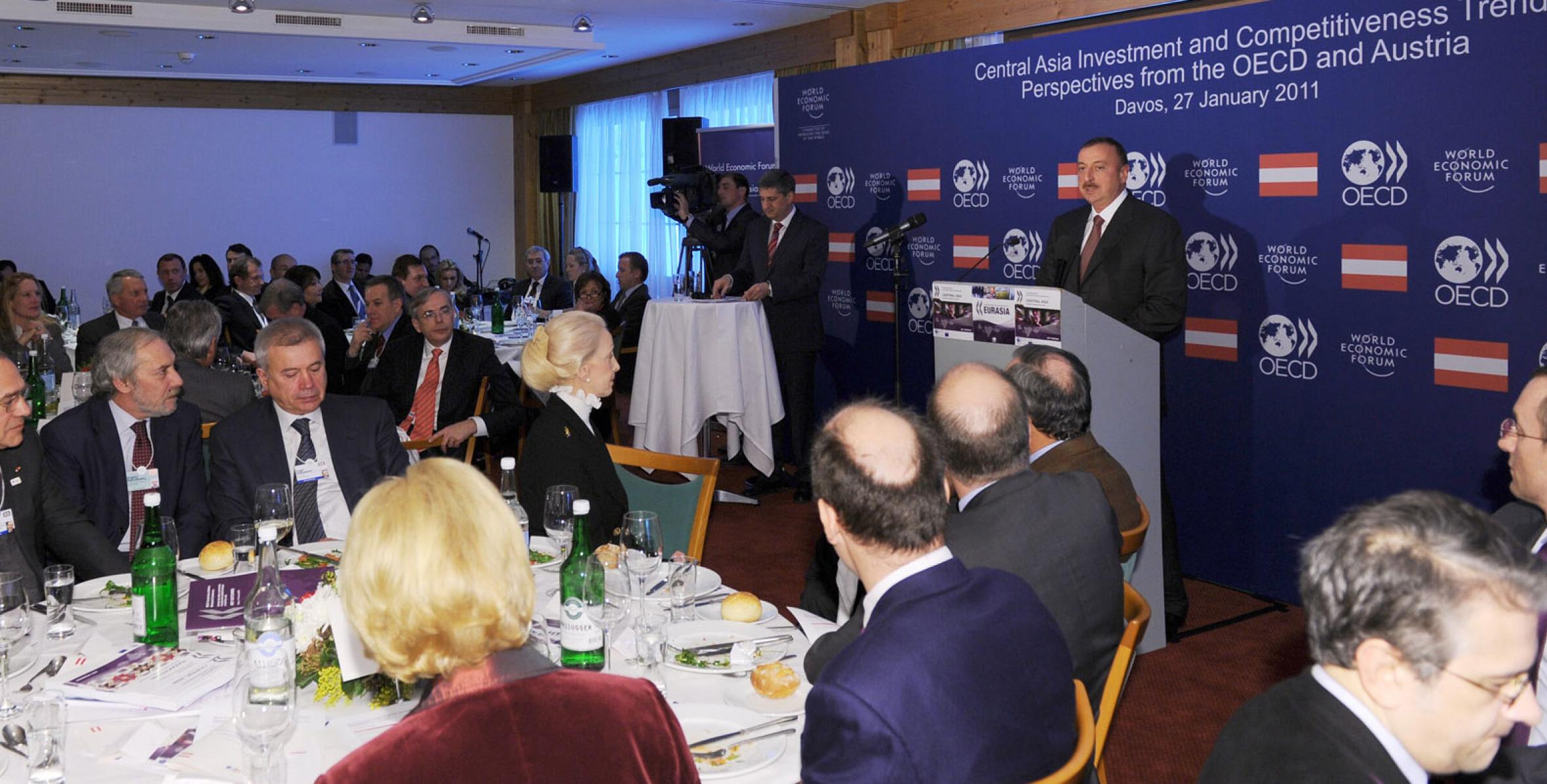 Ilham Aliyev attended the joint Austria-OECD lunch in Davos