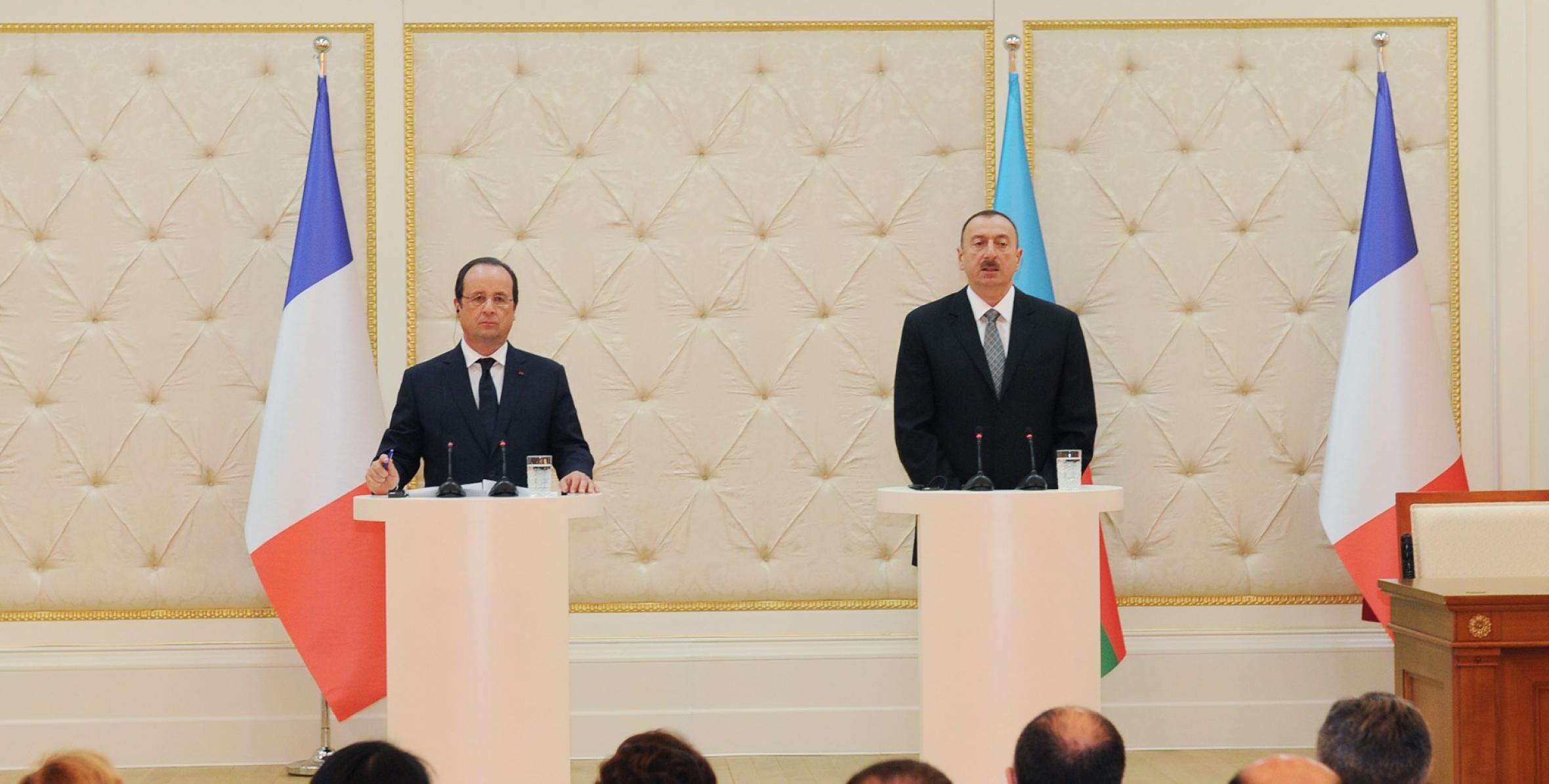 Состоялась пресс-конференция президентов Азербайджана и Франции