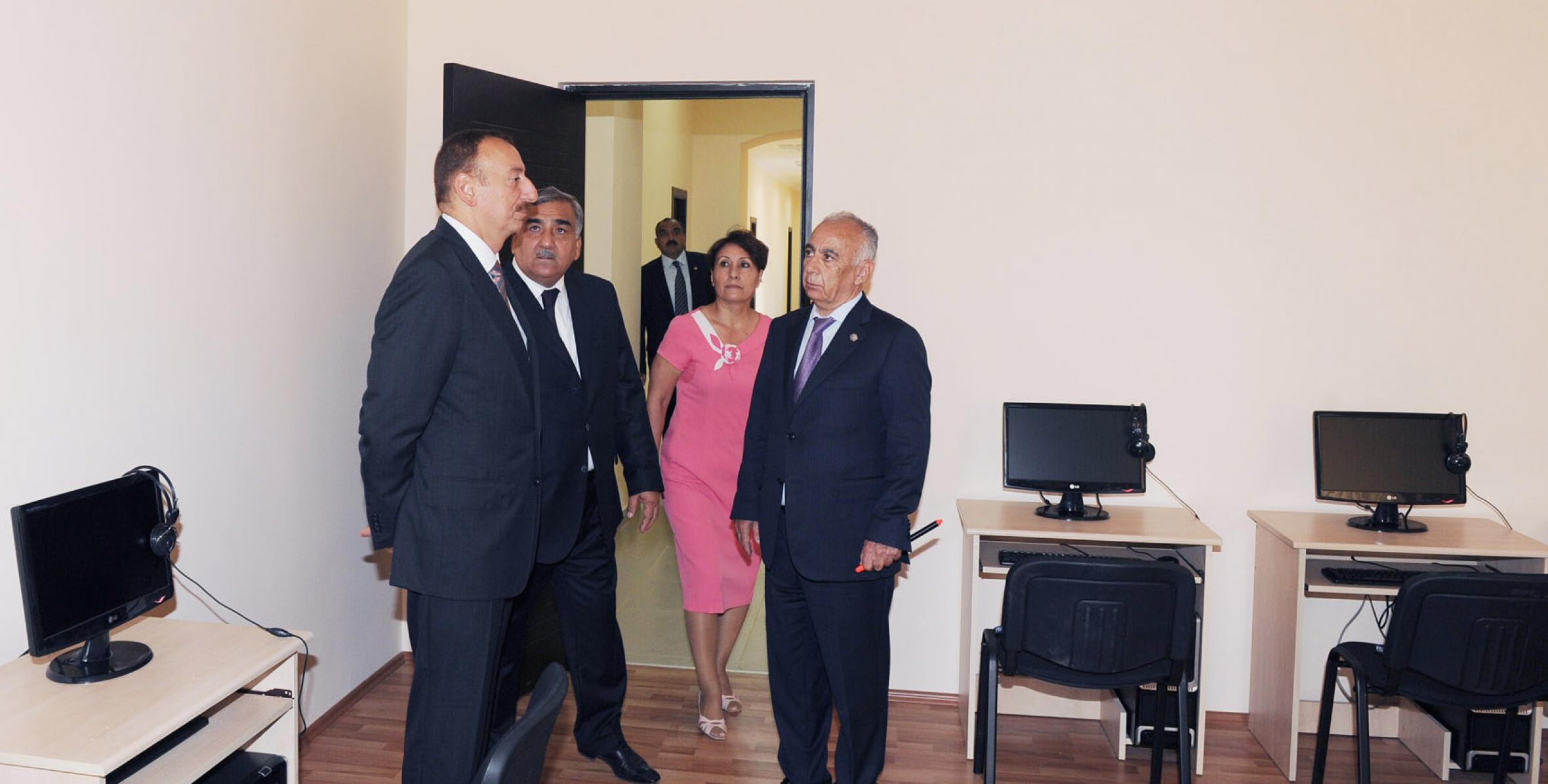 Ilham Aliyev reviewed progress of reconstruction at secondary schools No 123 and 181