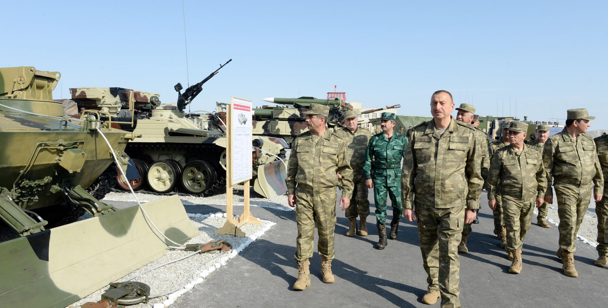 Ilham Aliyev watched the joint operational and tactical exercises of the formations and units of the Ministry of Defense, Internal Troops of the Ministry of Internal Affairs and the State Border Service on the occasion of the 96th anniversary of the establishment of the Armed Forces of Azerbaijan