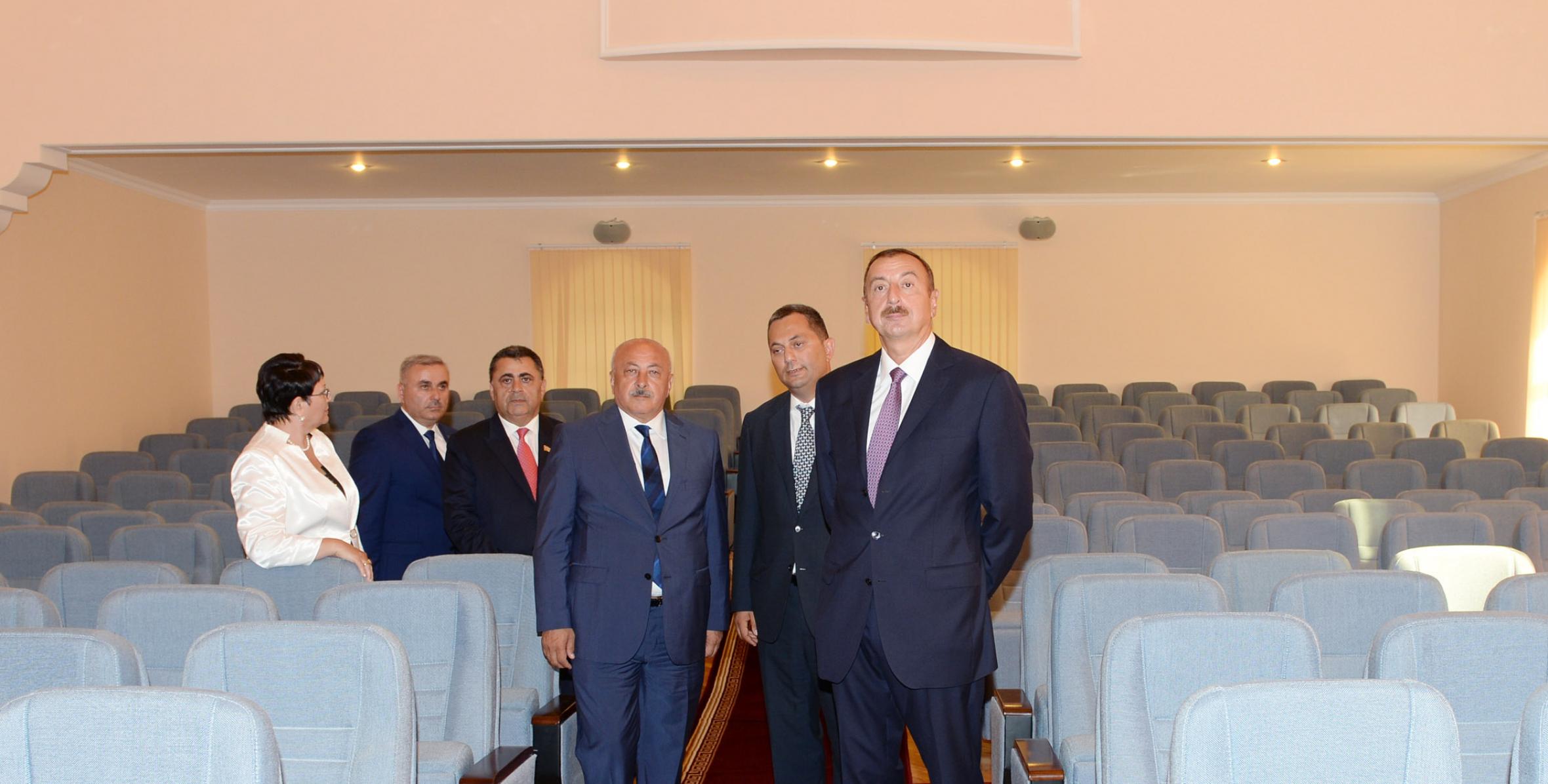 Ильхам Алиев принял участие в открытии после капитального ремонта Центра культуры в Масаллы