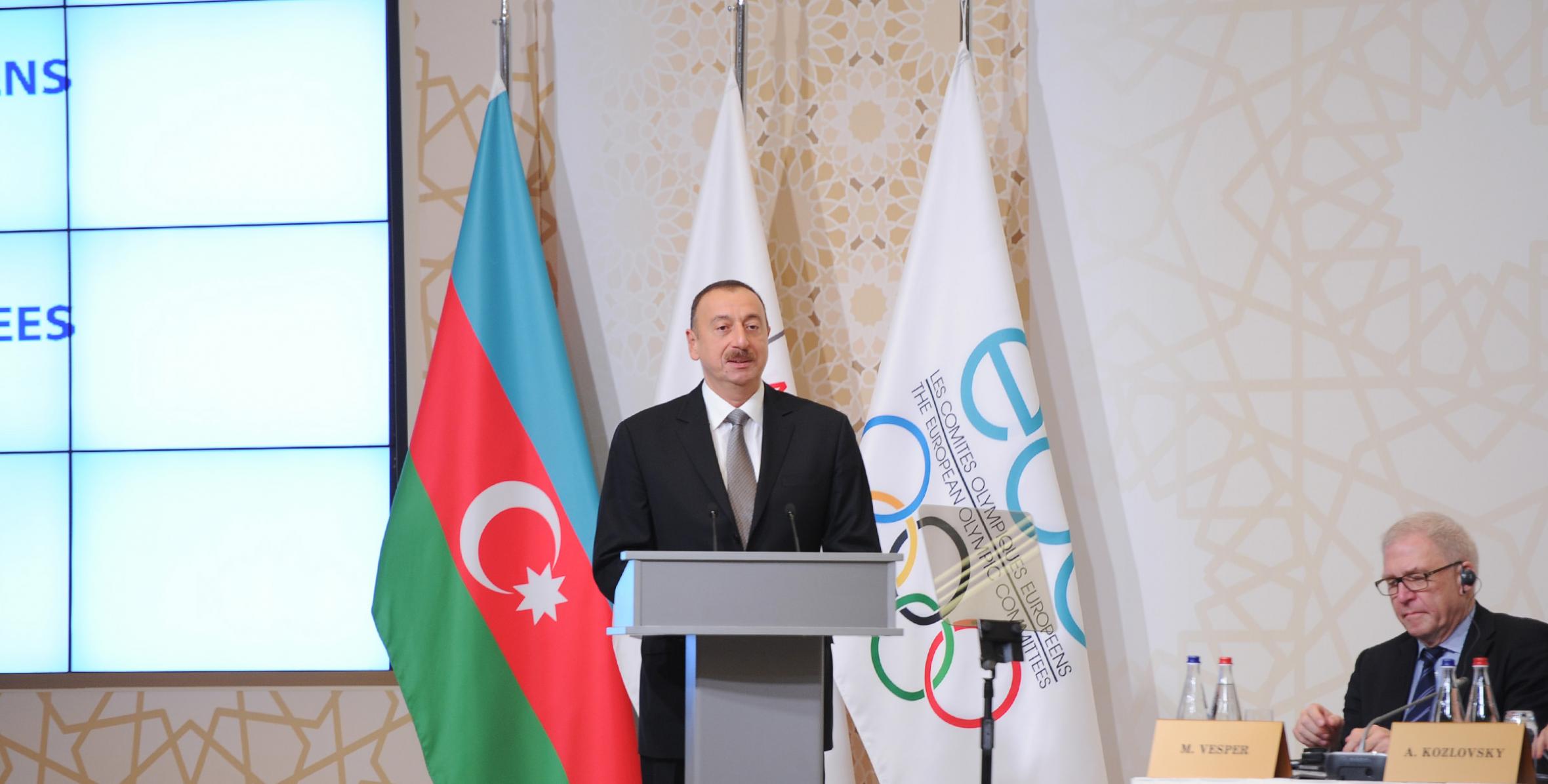 Ильхам Алиев принял участие в официальном открытии проходящей в Баку 43-й Генеральной Ассамблеи Европейского Олимпийского Комитета