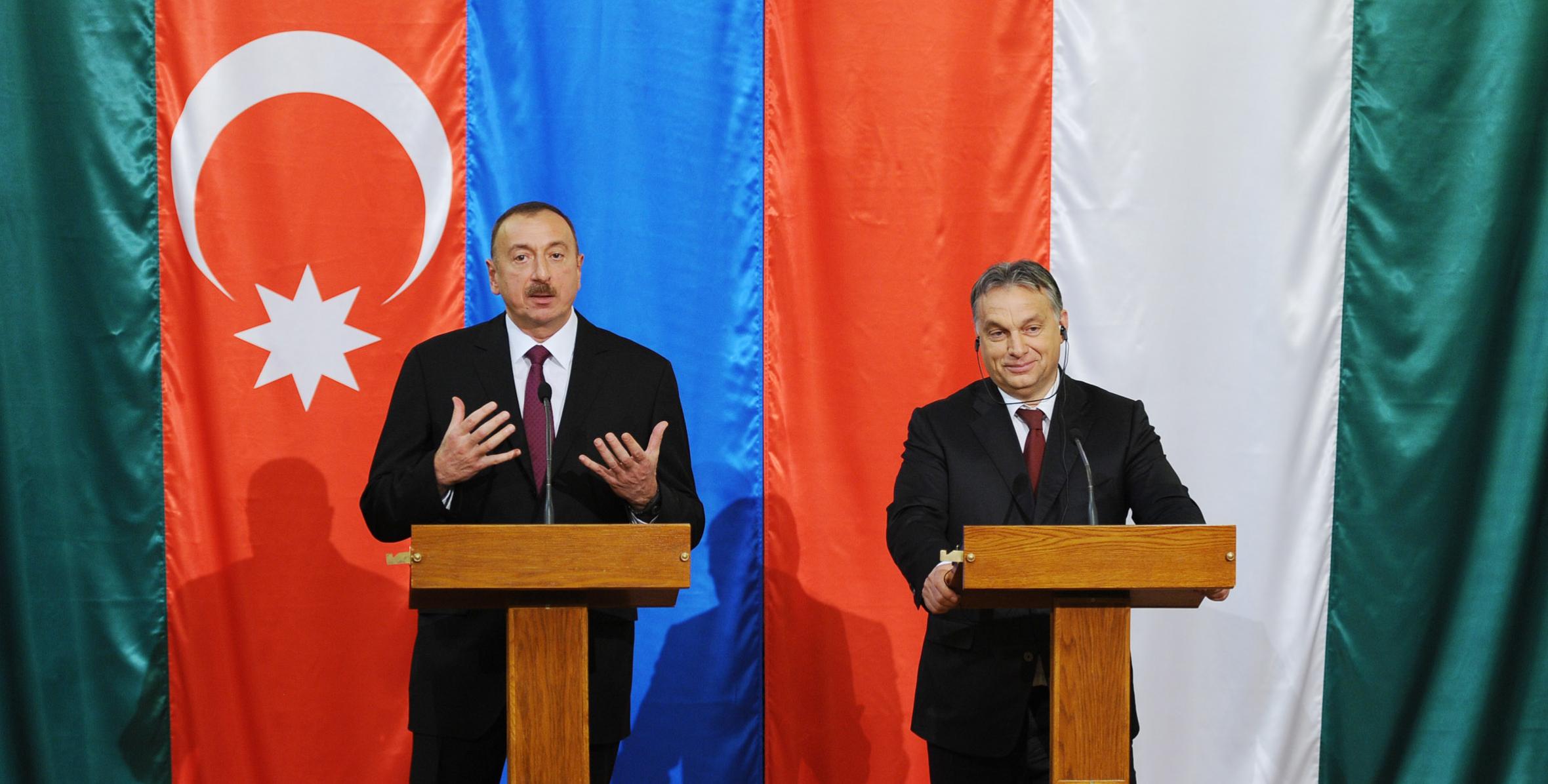 Ilham Aliyev and Hungarian Prime Minister Viktor Orban made statements for the press