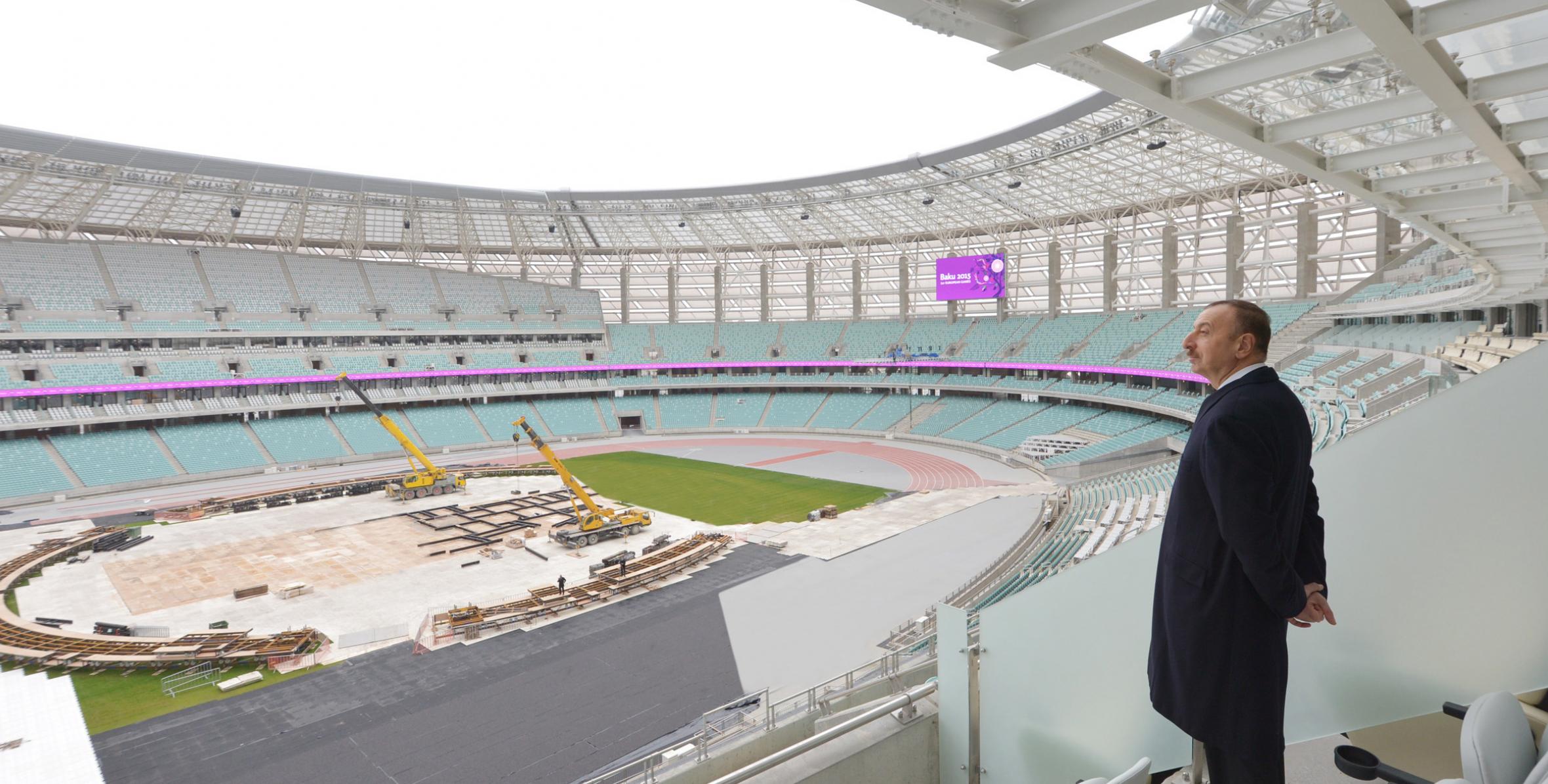 İlham Əliyev Bakı Olimpiya Stadionunun açılışında iştirak edib