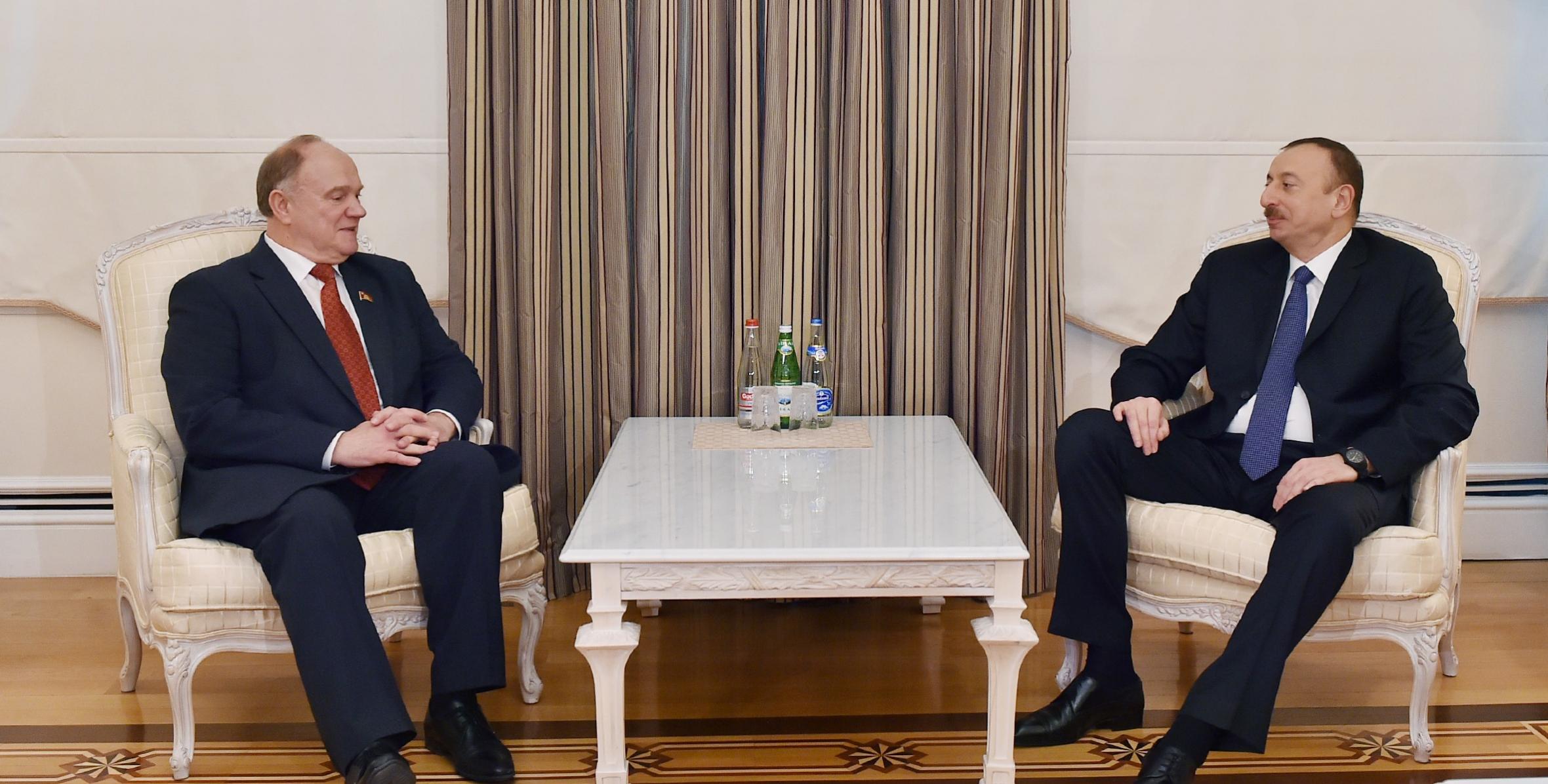 Ilham Aliyev received a delegation led by the chairman of the Communist Party faction in the State Duma