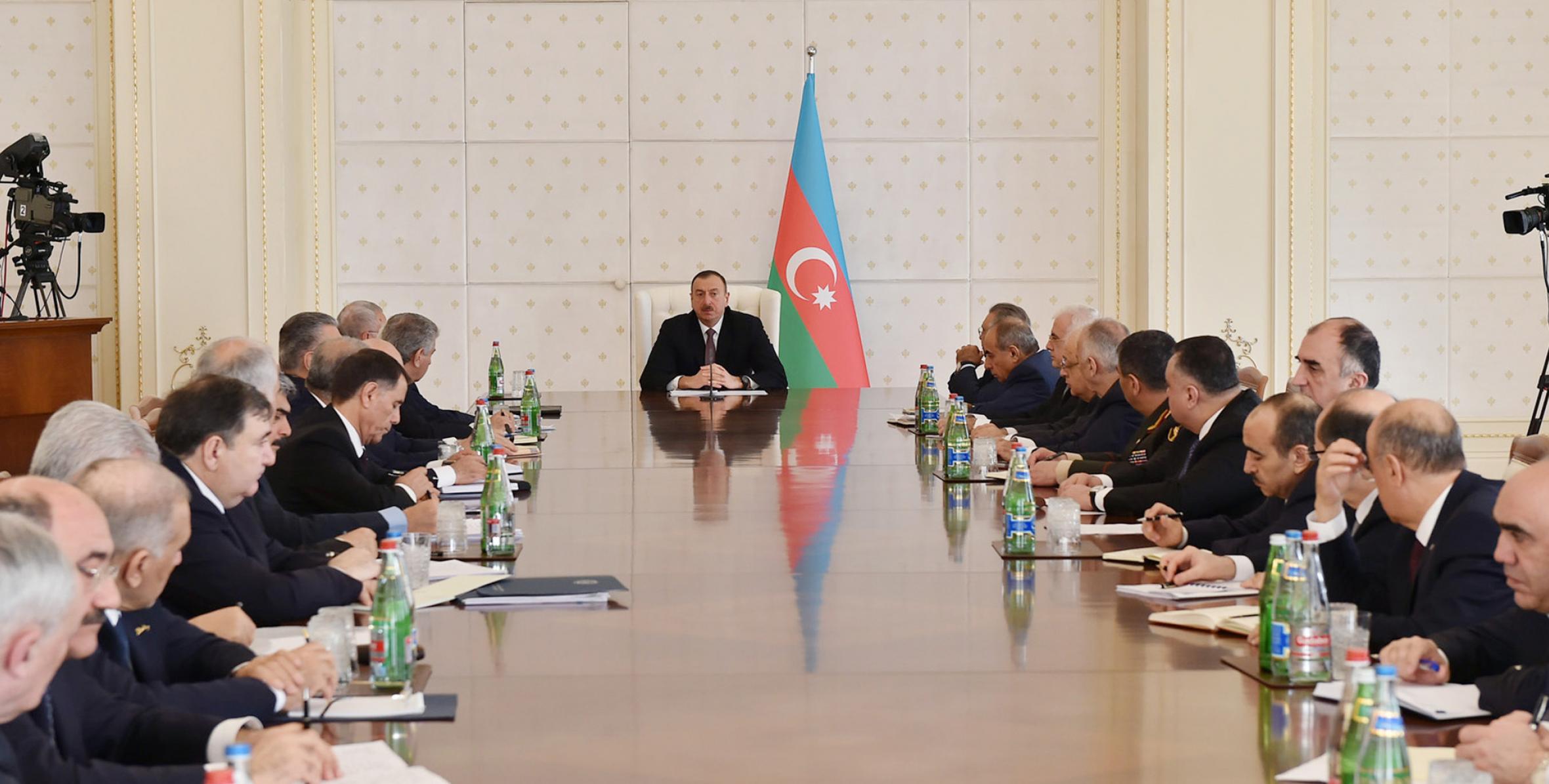 Заключительная речь Ильхама Алиева на заседании Кабинета Министров, посвященном итогам социально-экономического развития в первом квартале 2015 года и предстоящим задачам