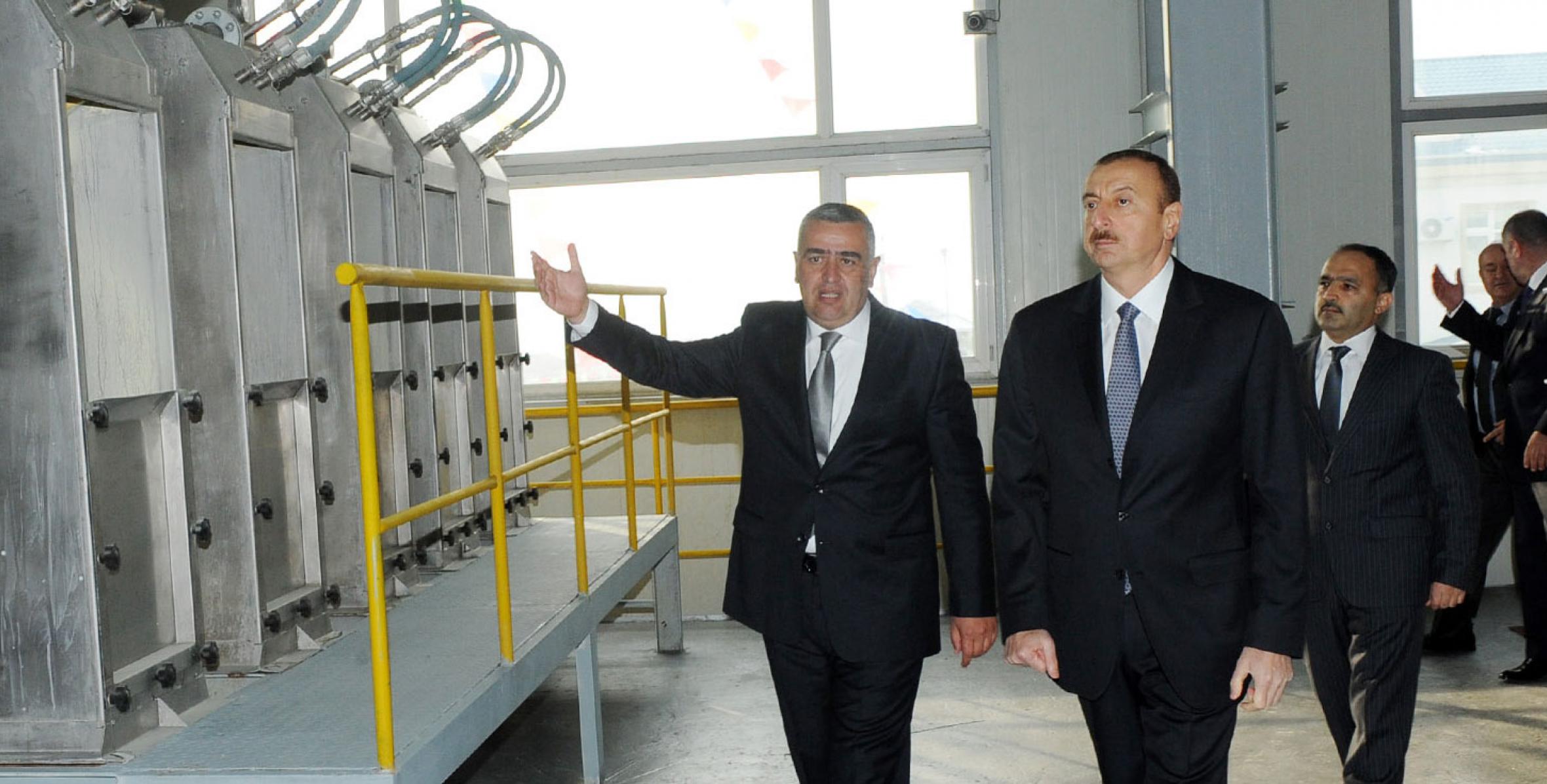 Ilham Aliyev attended the opening of a corn processing and glucose producing enterprise in Oguz
