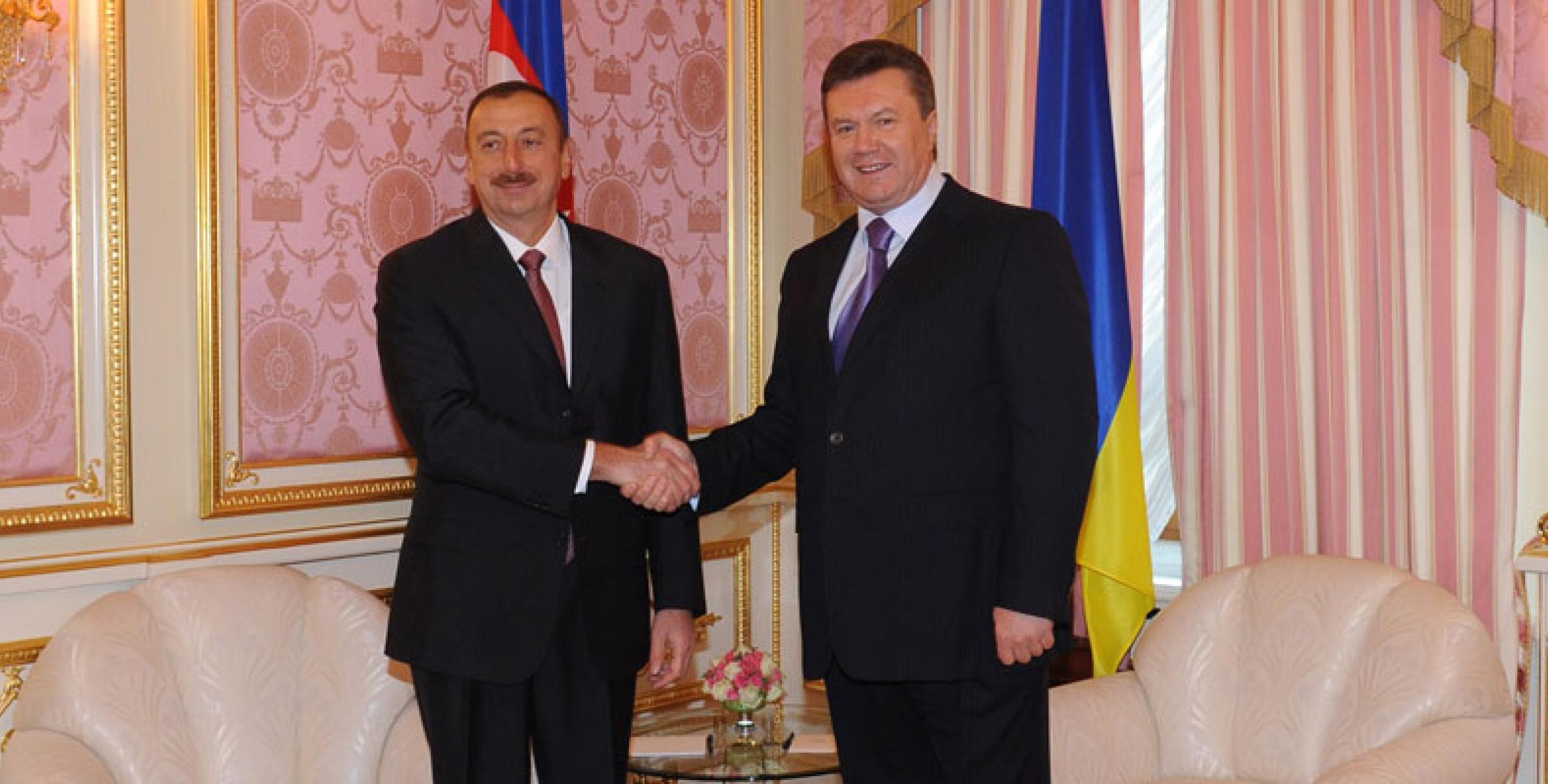 Face to face meeting of Ilham Aliyev and President of Ukraine Viktor Yanukovych