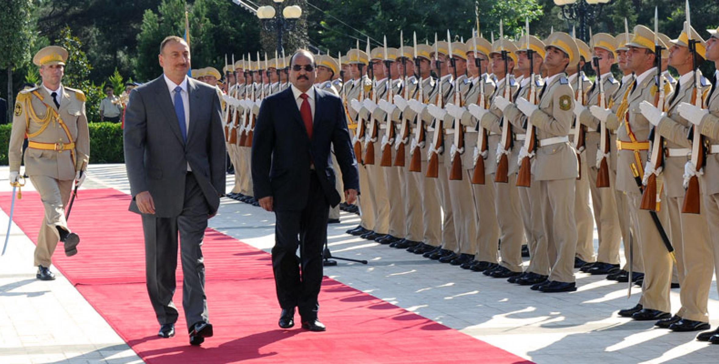 An official welcoming ceremony was held for the President of the Islamic Republic of Mauritania