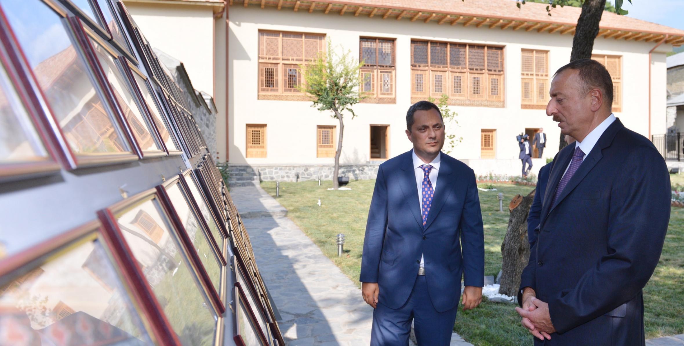Ilham Aliyev attended the opening of the 18th century “House of Shaki Khans”, a historical and architectural monument which has been commissioned after major overhaul and reconstruction