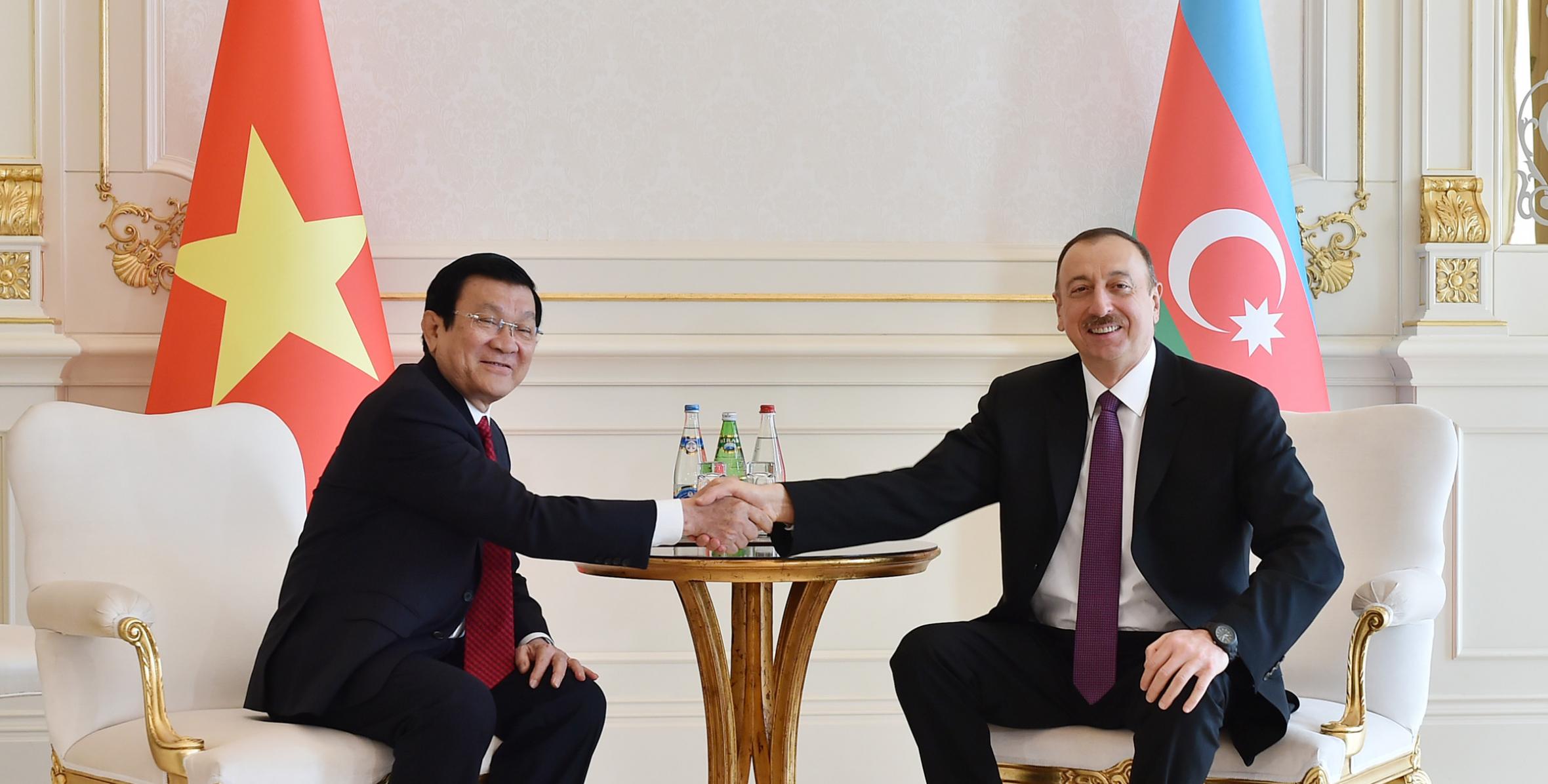 Состоялась встреча Ильхама Алиева и Президента Вьетнама Чыонга Тана Шанга в ограниченном составе
