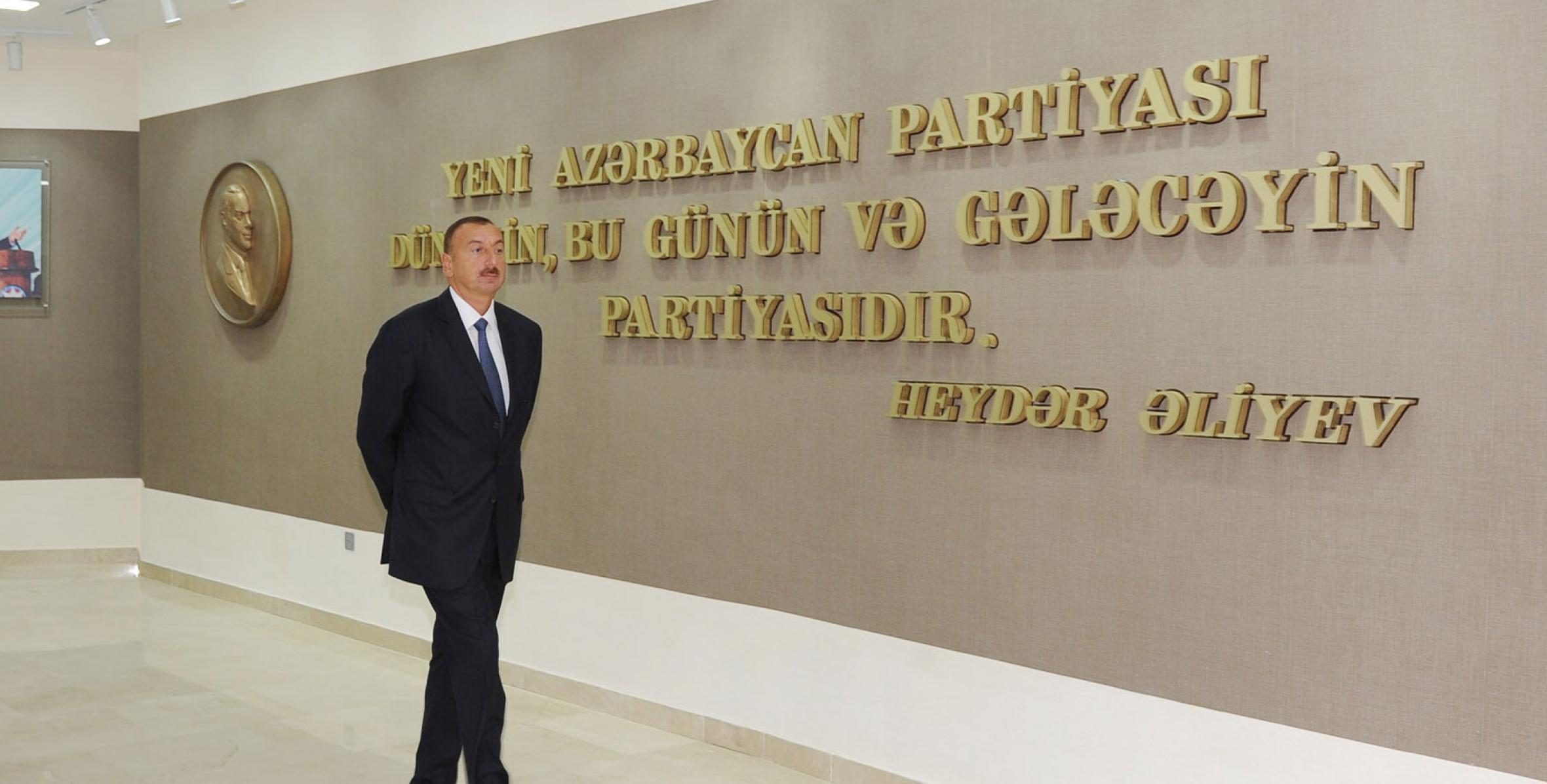 Ilham Aliyev attended the opening of a new office building of the Balakan district branch of the “Yeni Azerbaijan Party”