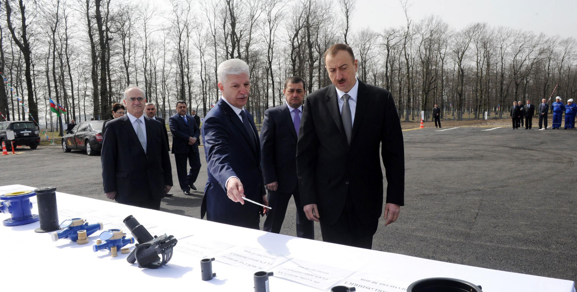 Ilham Aliyev attended a groundbreaking ceremony for the water and sewage system of Masalli