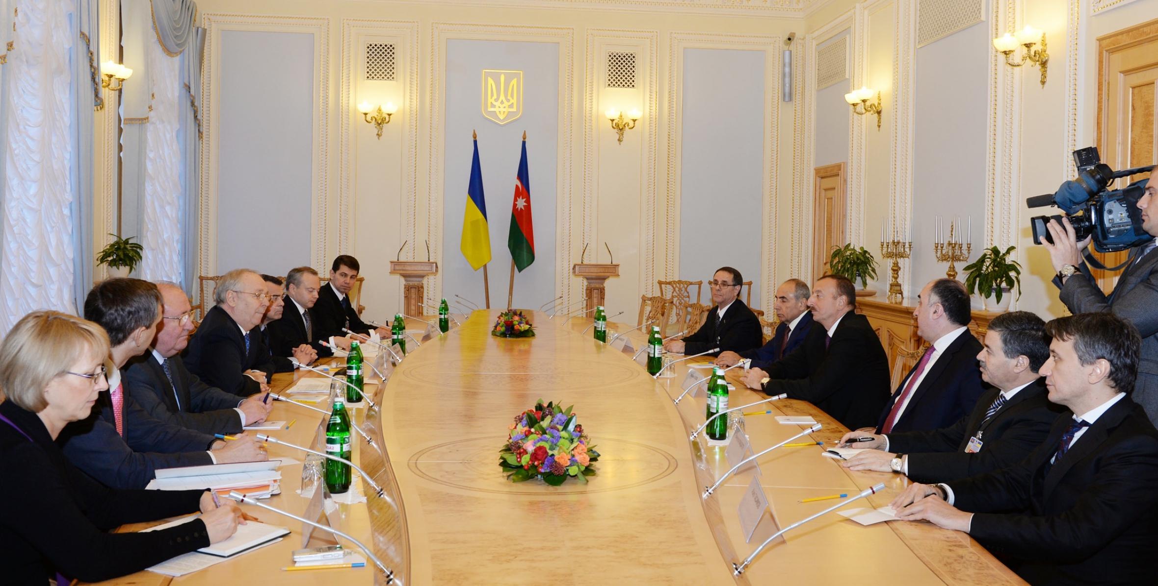 Состоялась встреча Ильхама Алиева с председателем Верховной Рады Украины