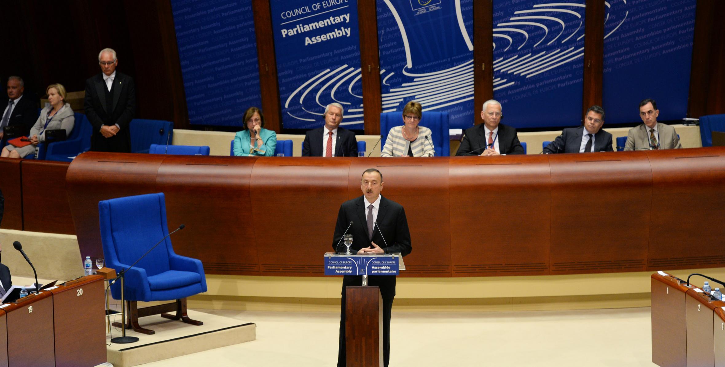 İlham Əliyev Avropa Şurası Parlament Assambleyasının sessiyasında çıxış etmişdir