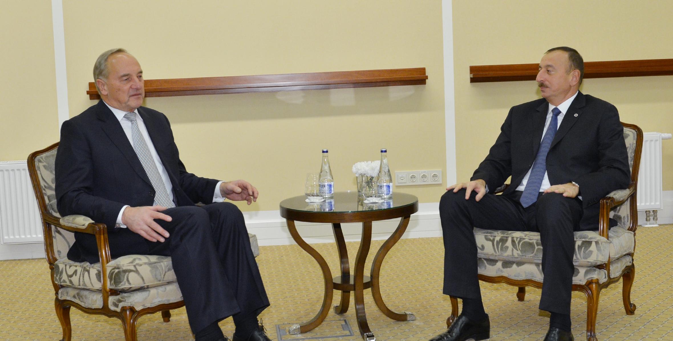 Ilham Aliyev had a meeting with the President of the Republic of Latvia Andris Berzins