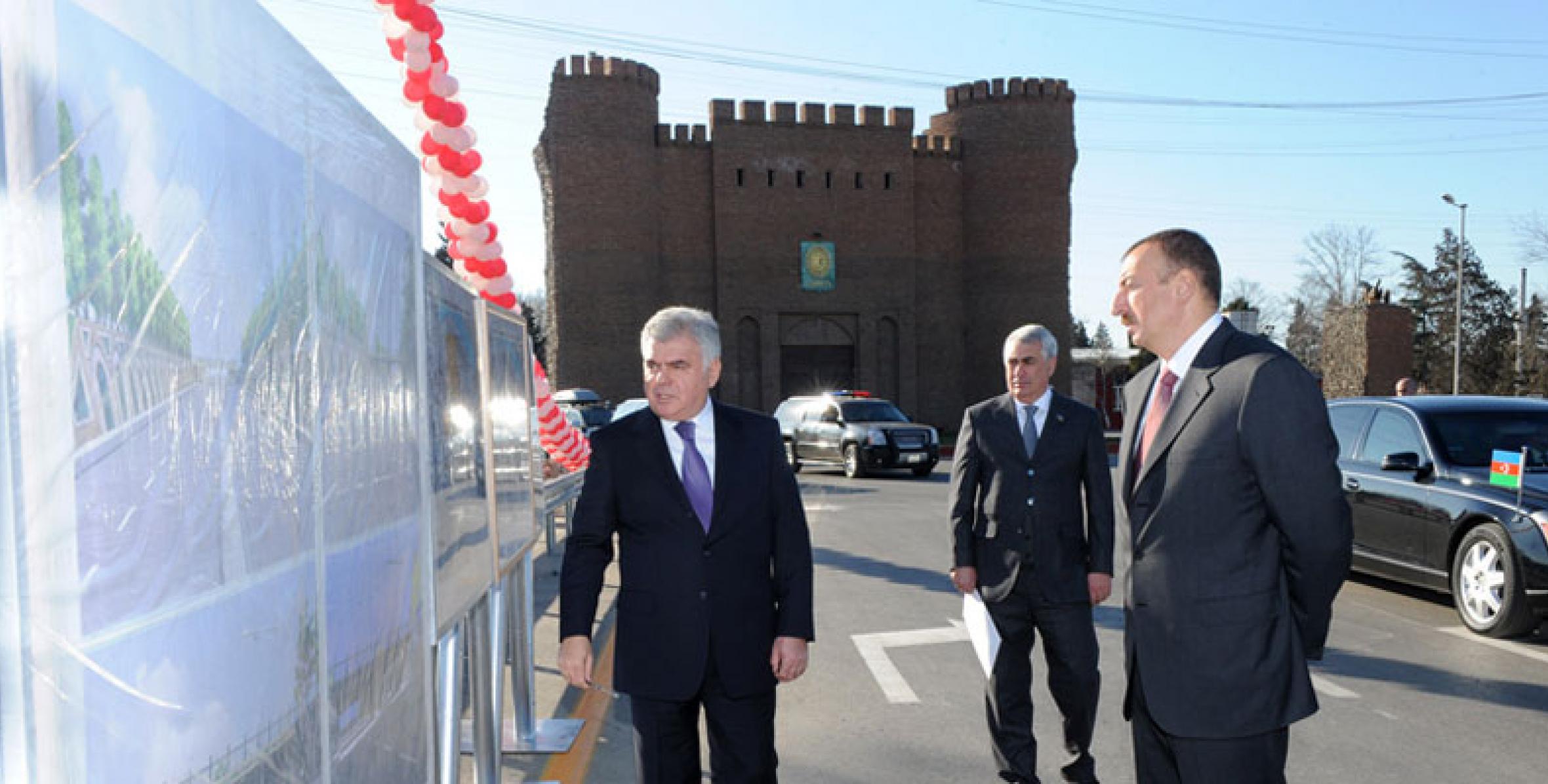 Ilham Aliyev checked out the construction process on the Yevlakh-Ganja road