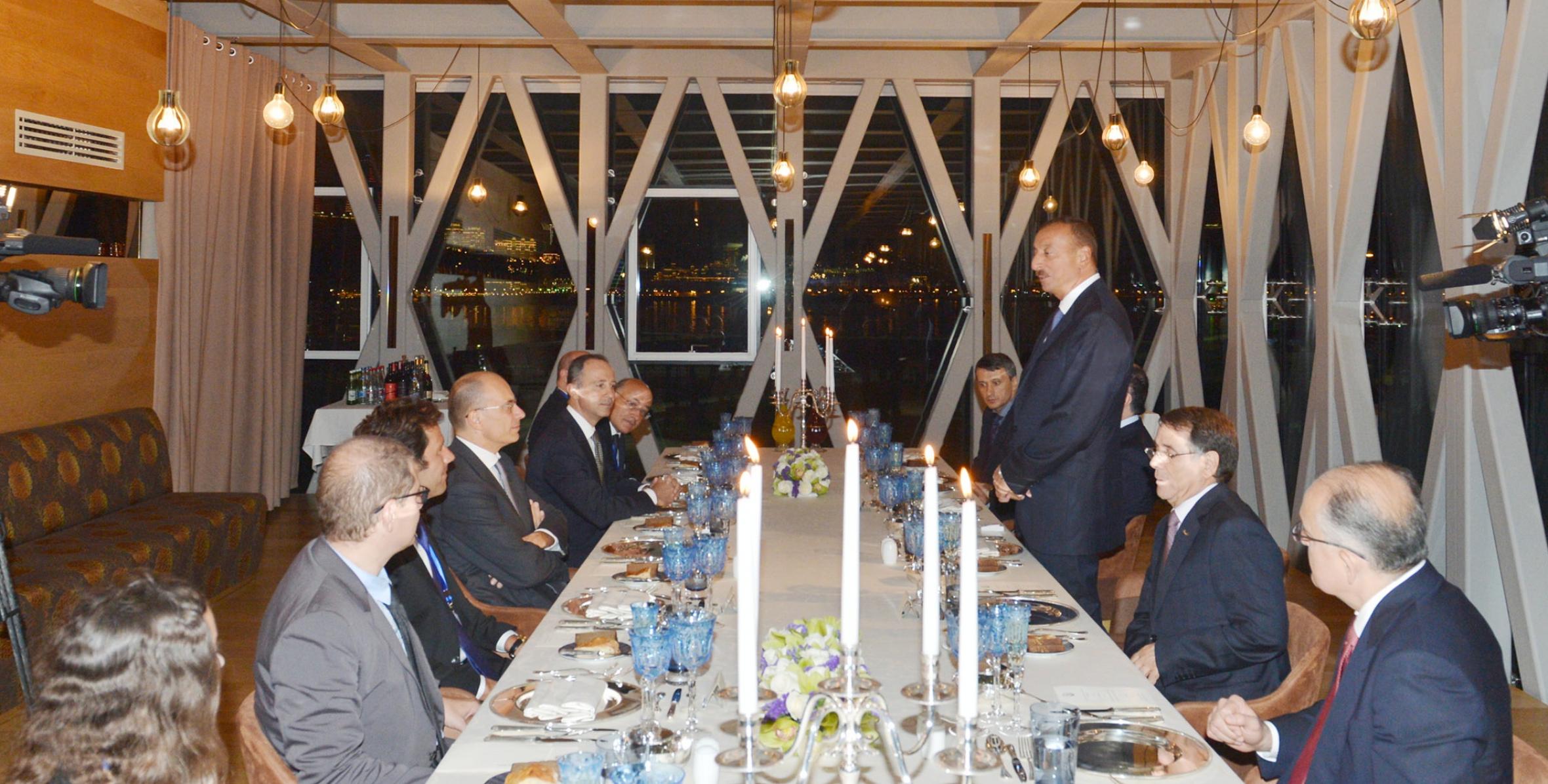 Ilham Aliyev hosted an official reception in honor of President of the Council of Ministers of Italy Enrico Letta