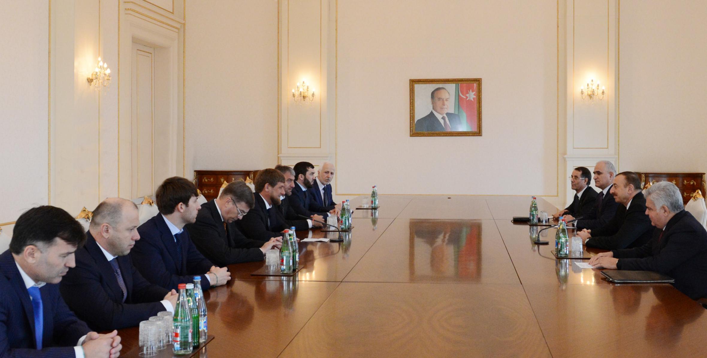 Ильхам Алиев принял делегацию под руководством главы Чеченской Республики Российской Федерации Рамзана Кадырова