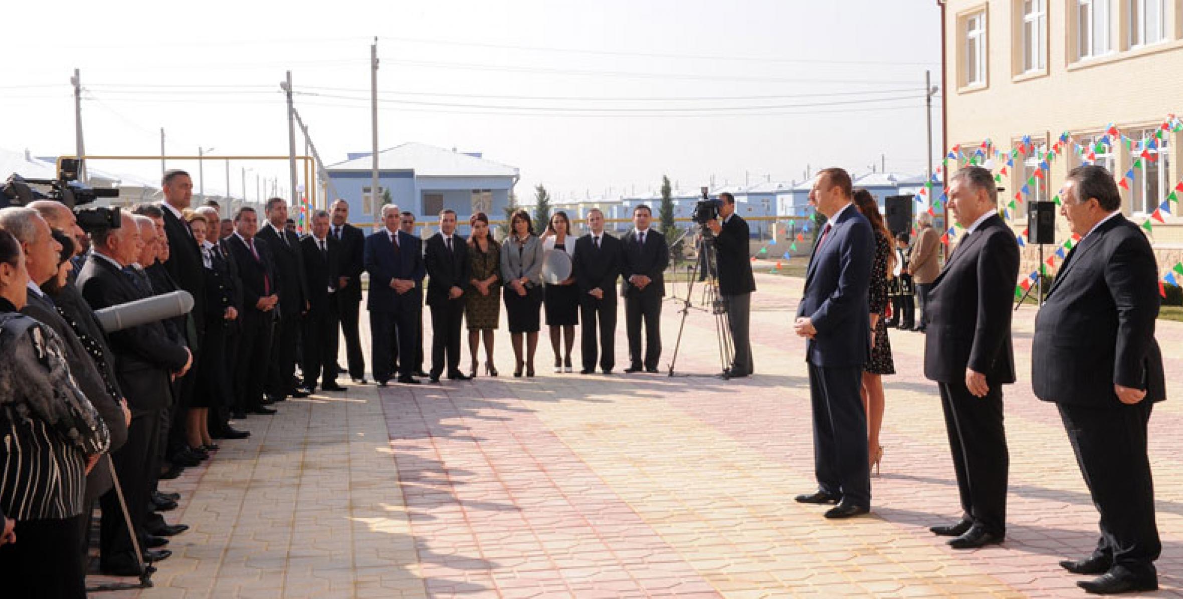 Речь Ильхама Алиева на церемонии открытия в Агдамском районе нового поселка для семей вынужденных переселенцев