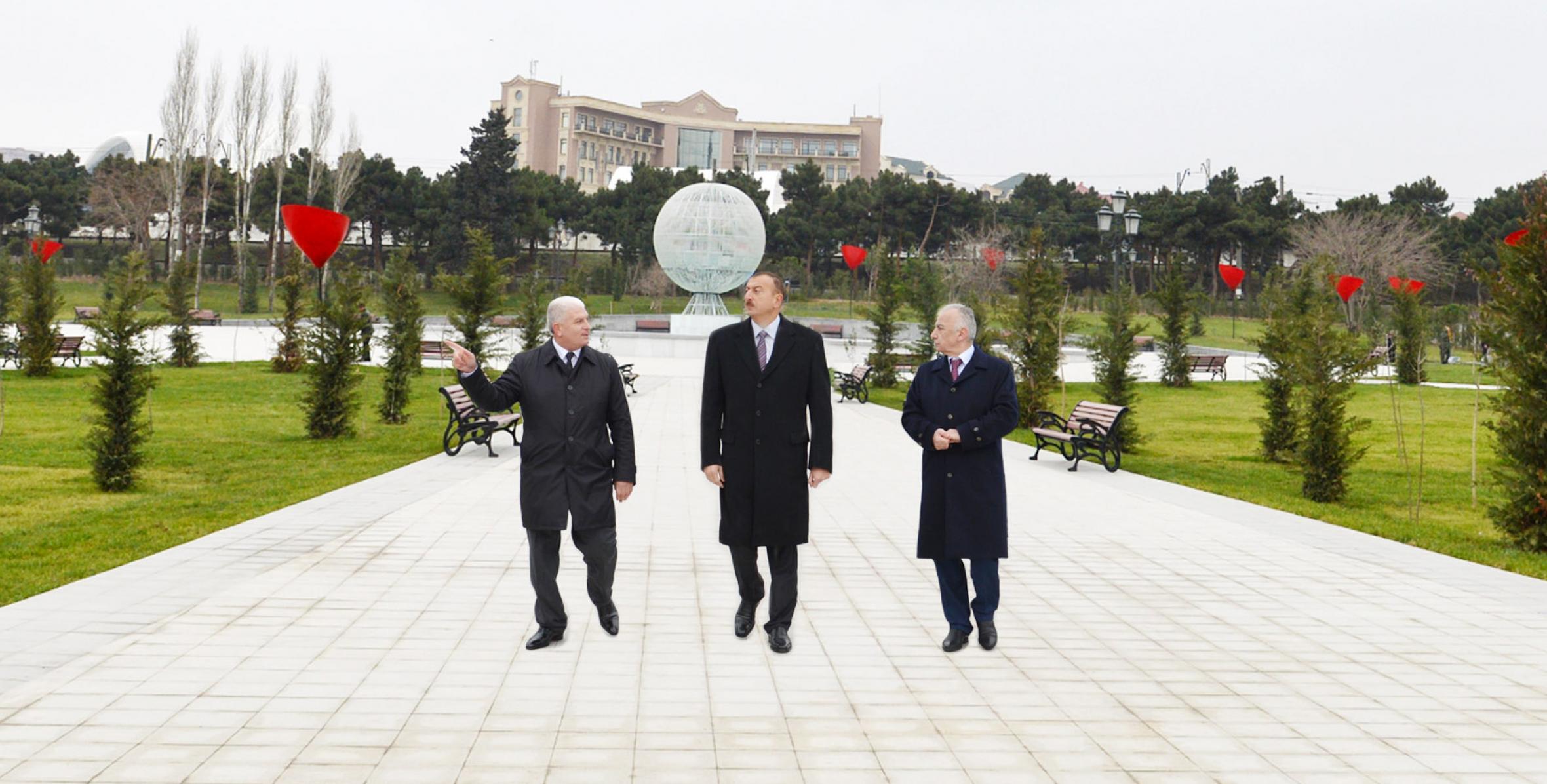 Ilham Aliyev reviewed a new park built in the Khatai district of Baku