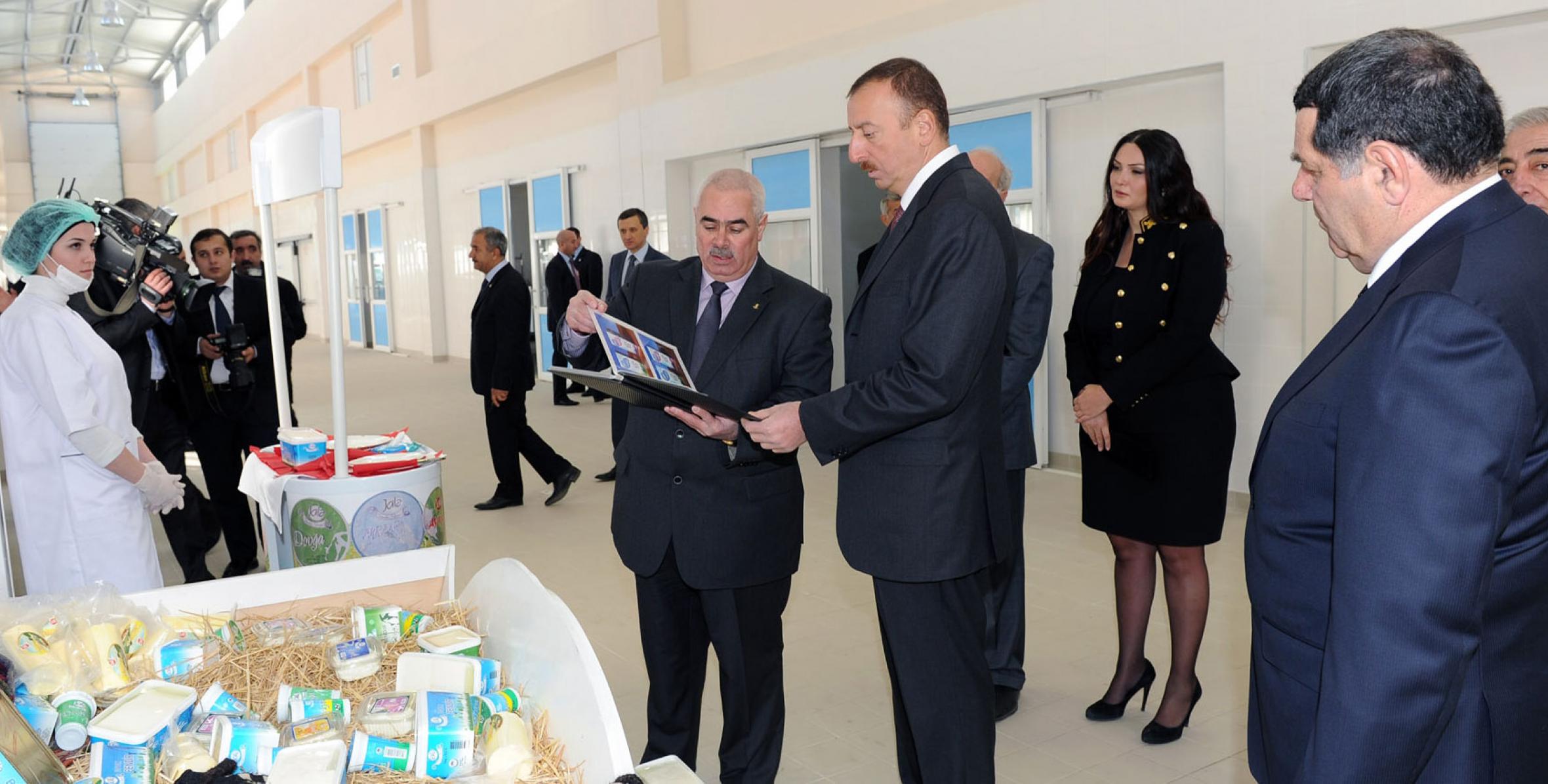 Ильхам Алиев принял участие в открытии молокозавода в Товузе