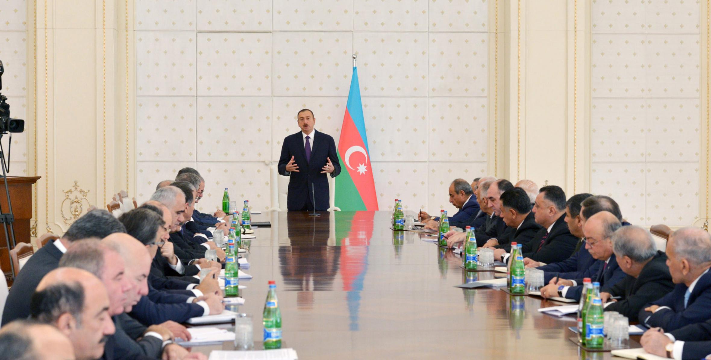 Opening speech by Ilham Aliyev at the meeting of the Cabinet of Ministers dedicated to the results of socioeconomic development in nine months of 2014 and objectives for the future