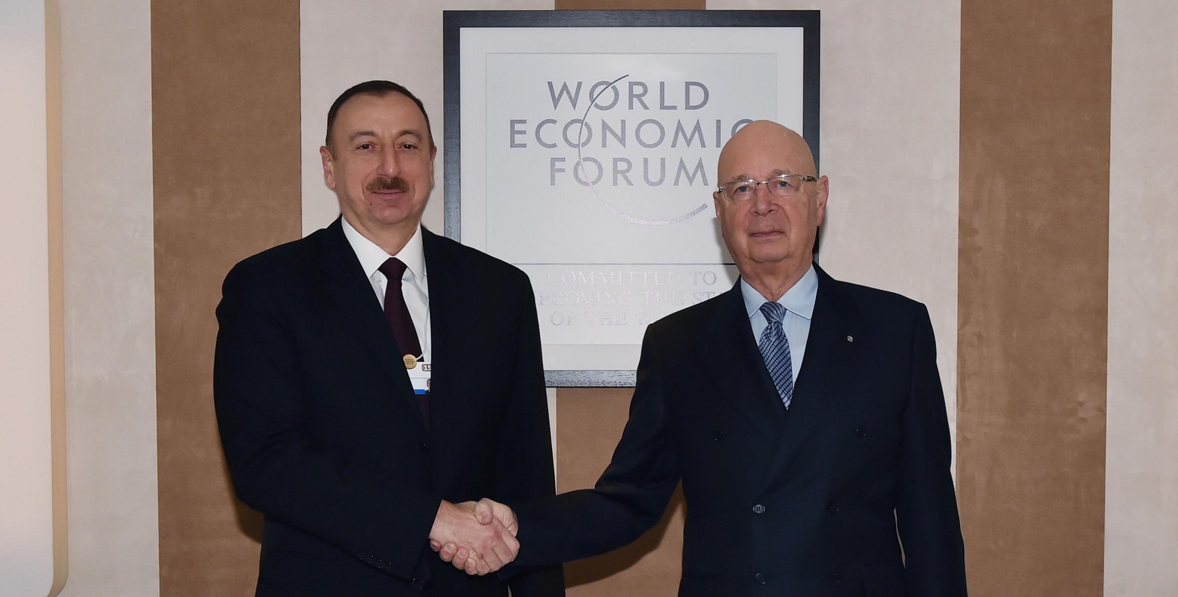 Состоялась встреча Ильхама Алиева с председателем Всемирного экономического форума Клаусом Швабом