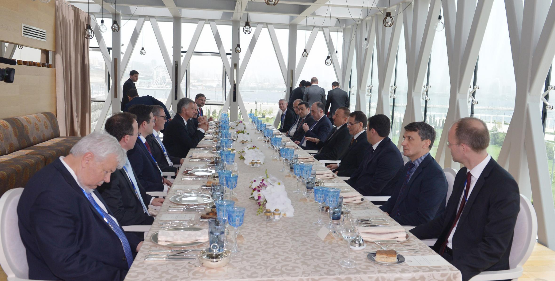 Official dinner reception was hosted on behalf of Ilham Aliyev in honor of President of the Swiss Confederation Didier Burkhalter