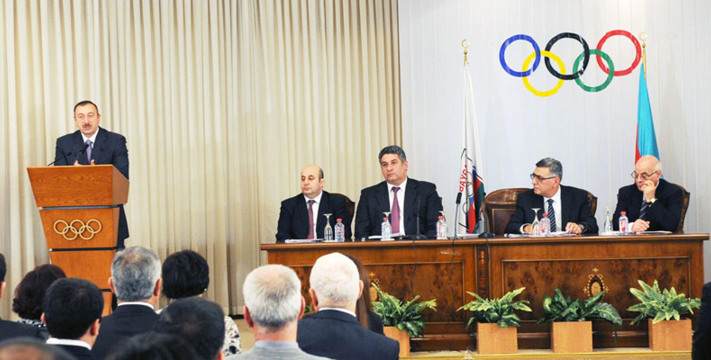 Речь Ильхама Алиева на церемонии вручения наград спортсменам и тренерам в Национальном Олимпийском Комитете