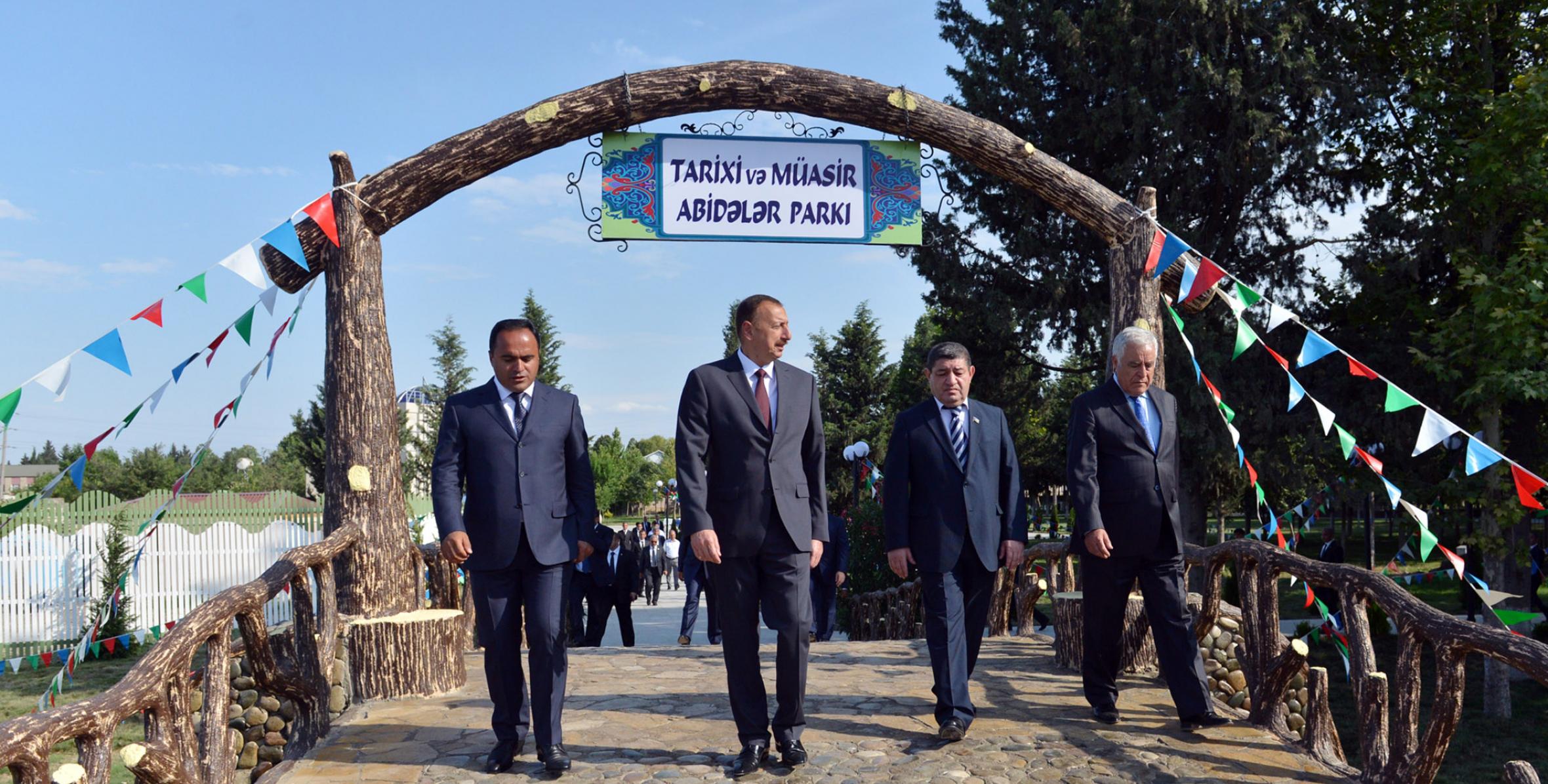 Ильхам Алиев ознакомился с созданным в Агстафе Парком исторических и современных памятников под открытым небом