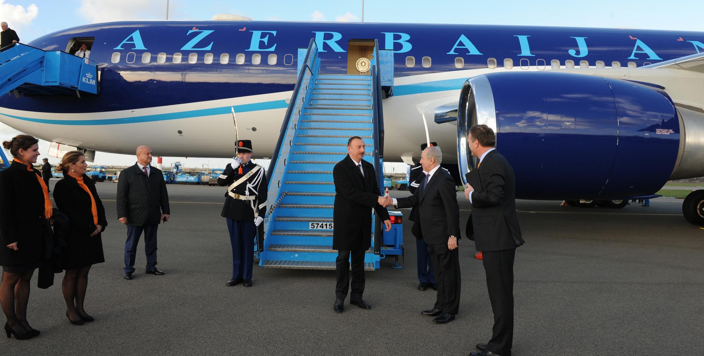 Ilham Aliyev arrived in the Kingdom of the Netherlands on a working visit