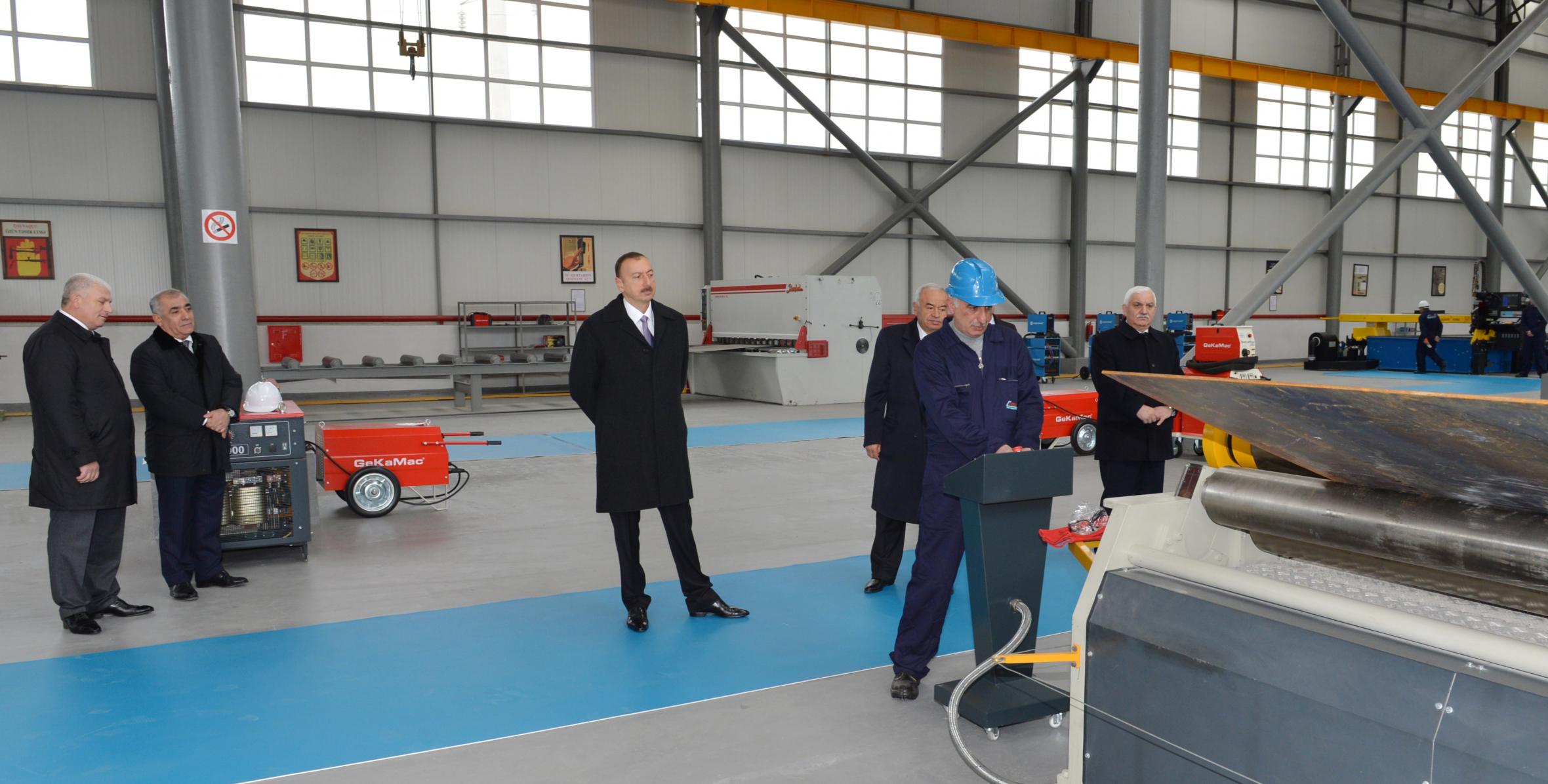 Ilham Aliyev attended the opening of a new “Ship repair and ship building” production unit of the Azerbaijan State Caspian Shipping Company
