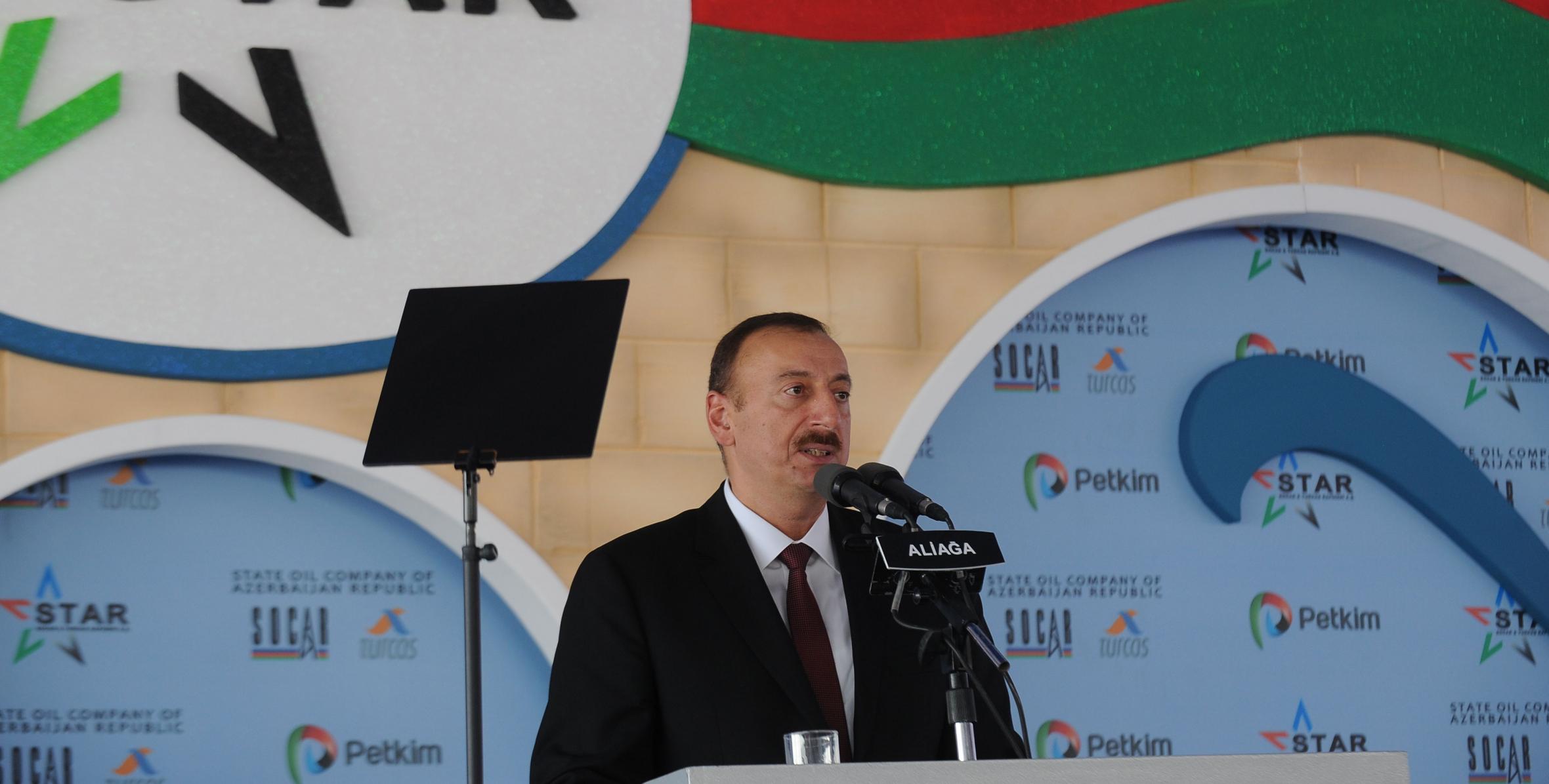 Speech by Ilham Aliyev at the foundation-laying ceremony for the Star refinery of Petkim