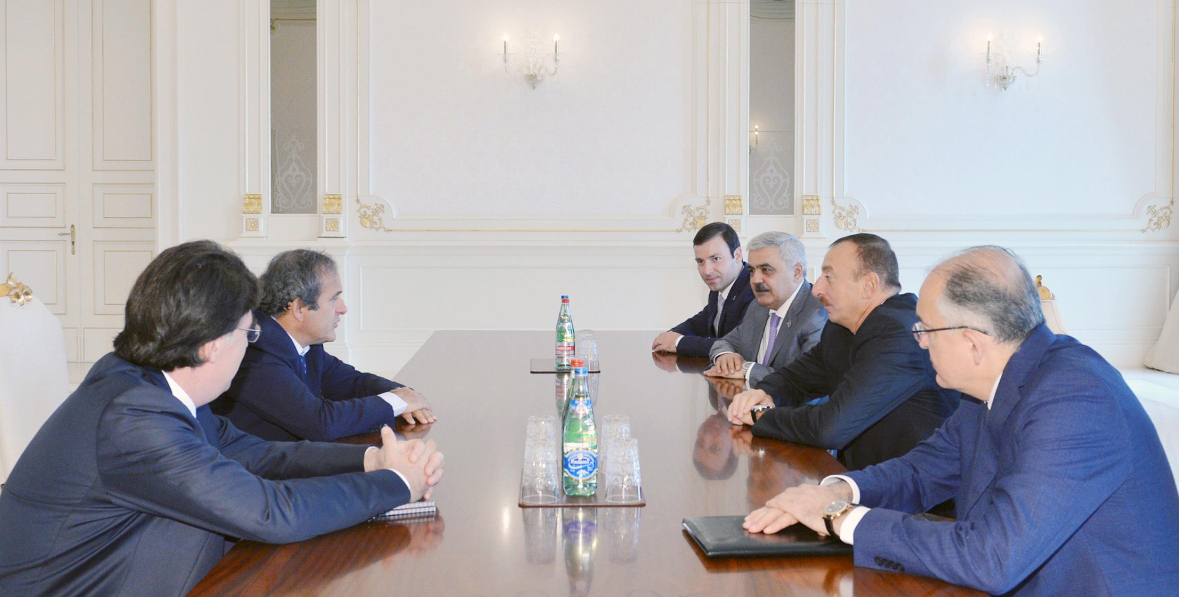 Ilham Aliyev received President of UEFA Michel Platini