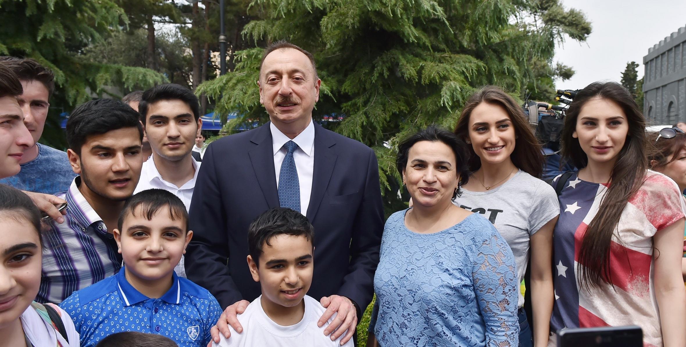 Ilham Aliyev attended the opening of the Baku White City boulevard