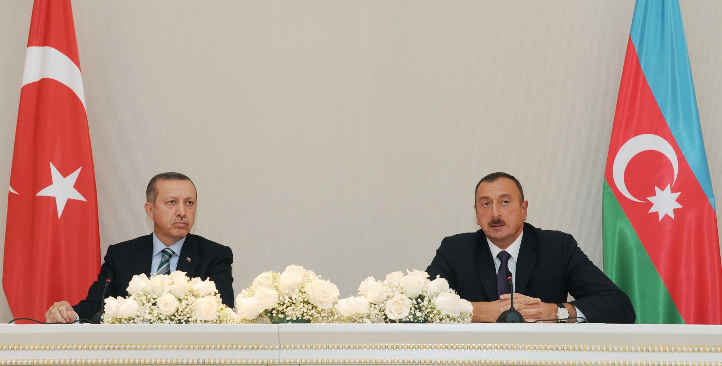 Состоялась совместная пресс-конференция Ильхама Алиева и премьер-министра Турции Реджепа Тайиба Эрдогана