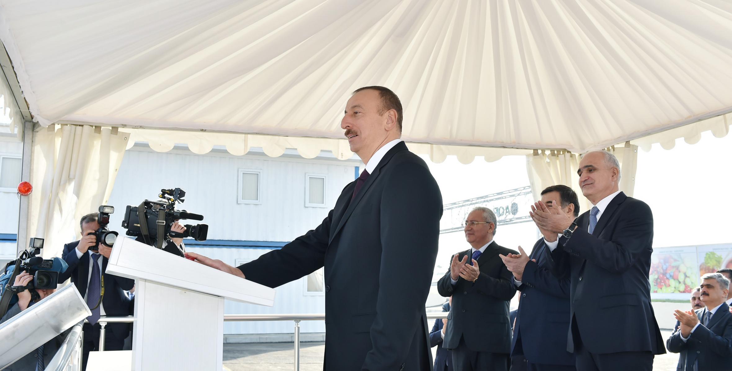 Ilham Aliyev attended a ceremony to lay the foundation of Shamkir Agropark