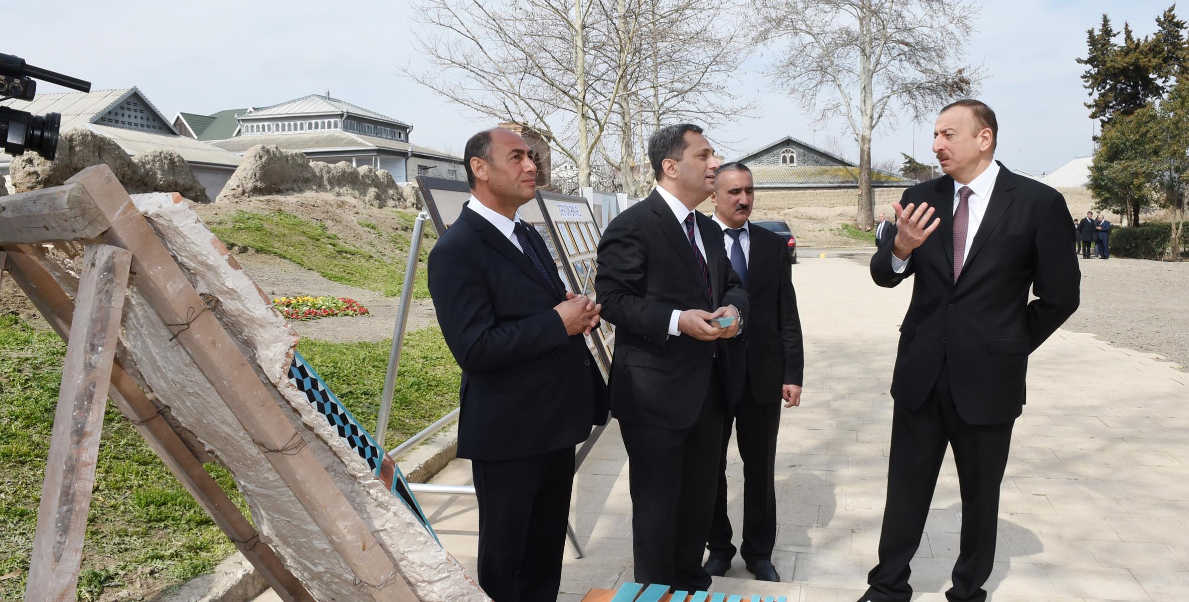 Ilham Aliyev reviewed ongoing repair work at Barda Mausoleum