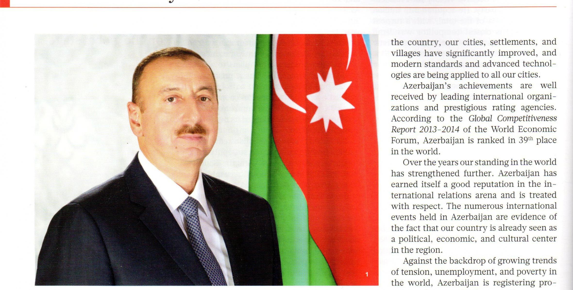 Ilham Aliyev has been interviewed by “The Business Year” magazine