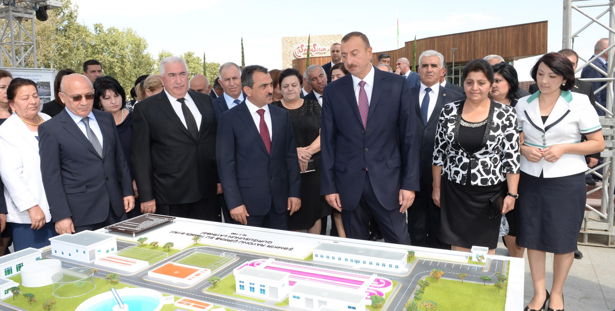 Ильхам Алиев принял участие в церемонии подачи питьевой воды в город Шамкир