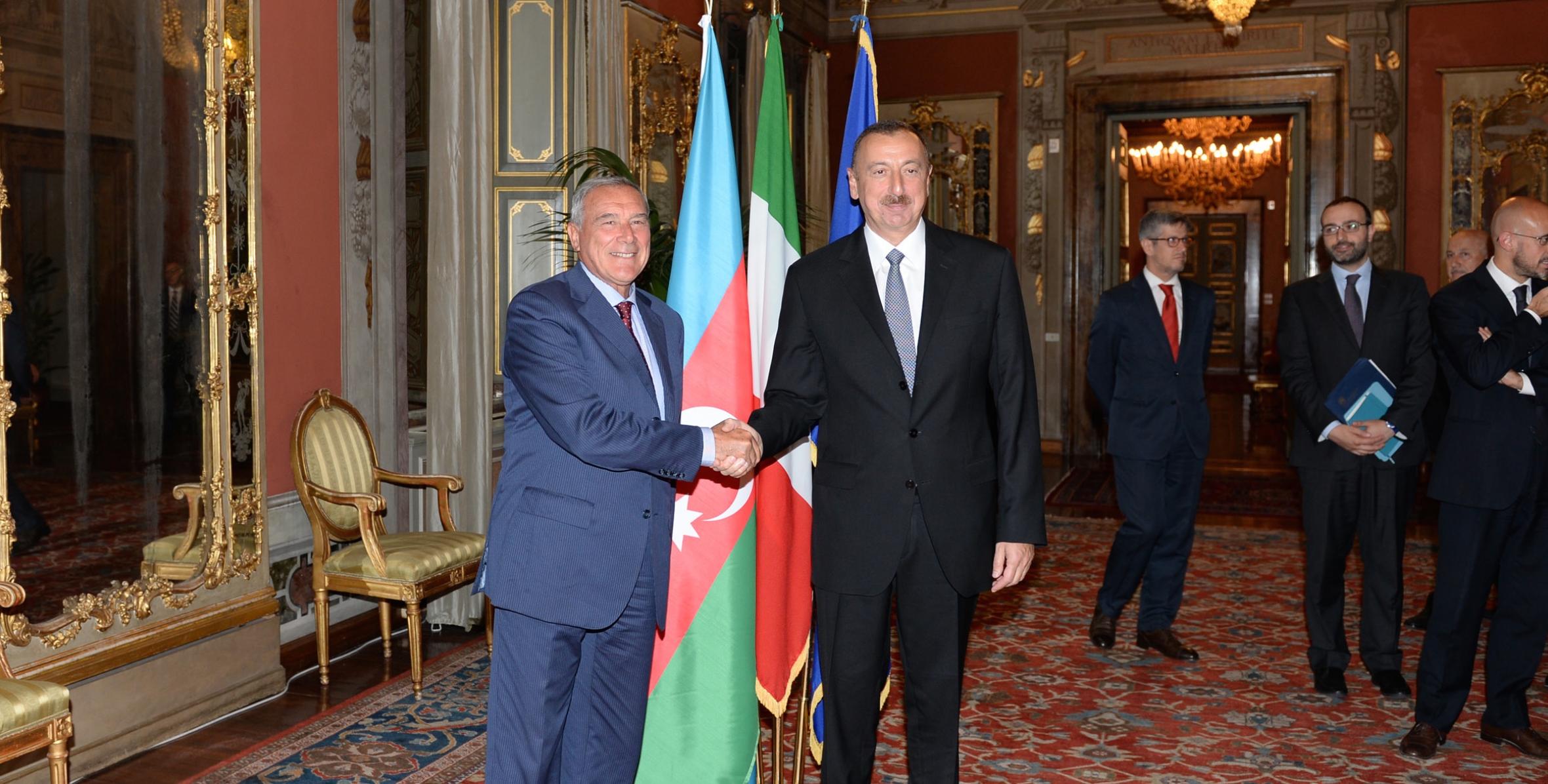 Ильхам Алиев встретился в Риме с председателем Сената Италии Пьетро Грассо