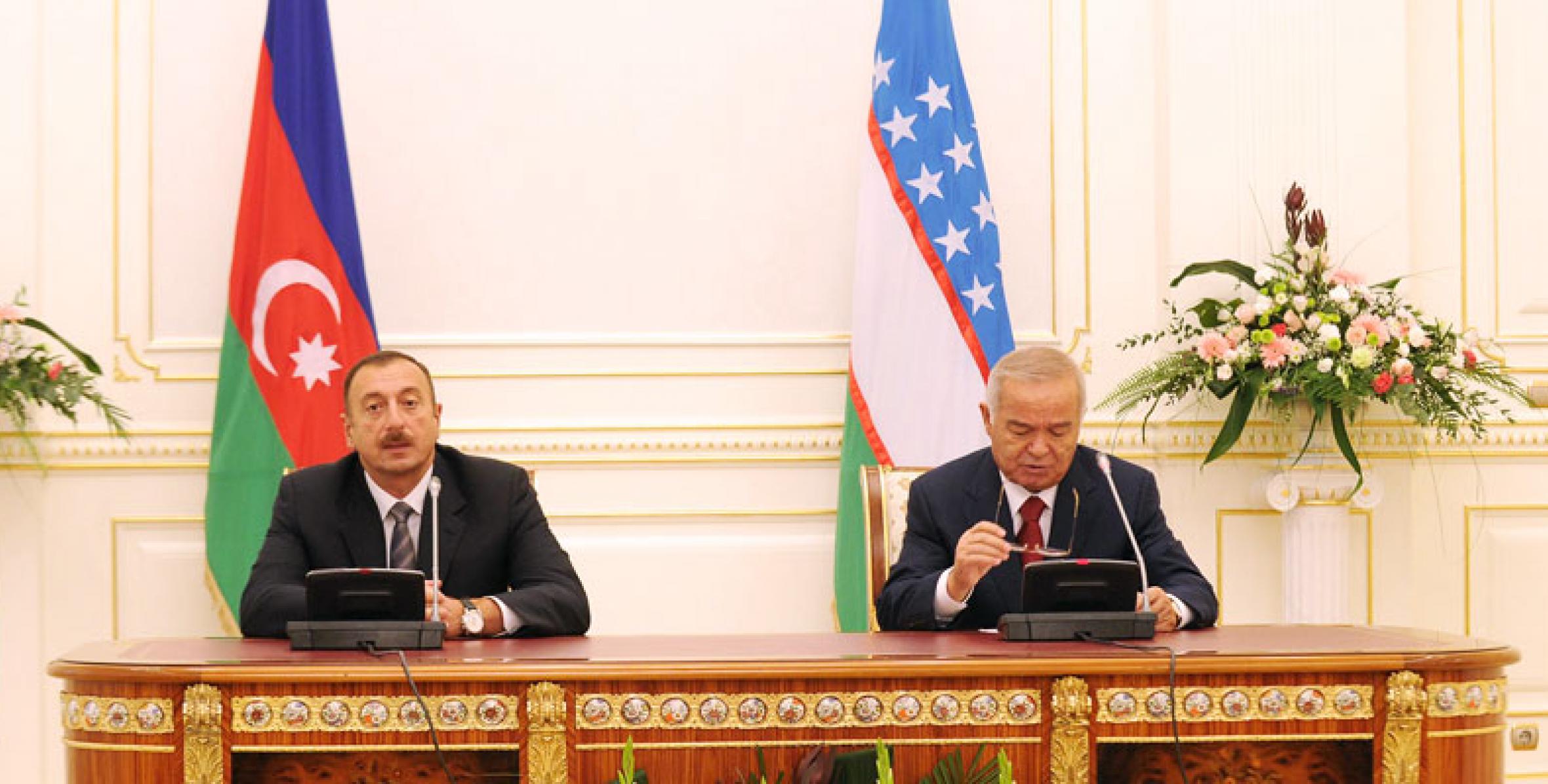 Ilham Aliyev and Islam Karimov made statements for the press